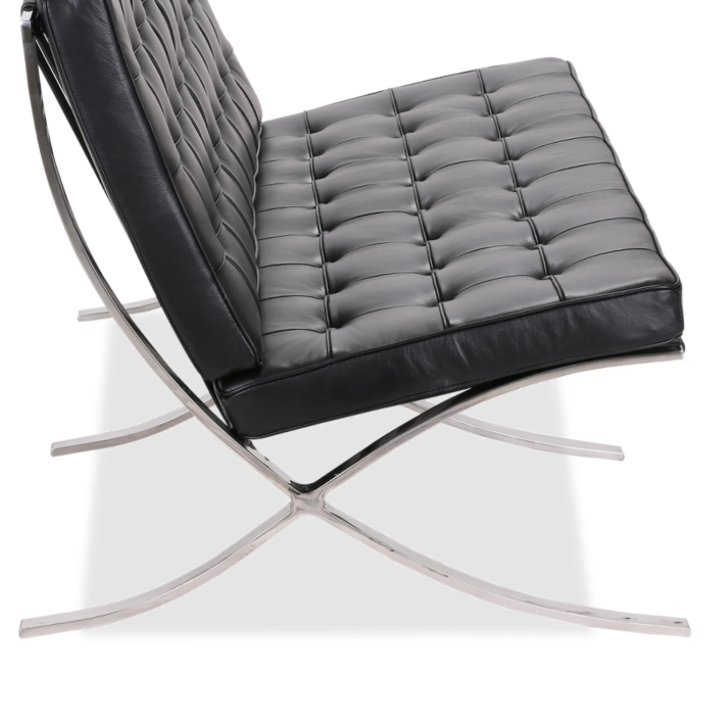 Mies Van Der Rohe Barcelona Chair with Ottoman Replica, 2-Seater