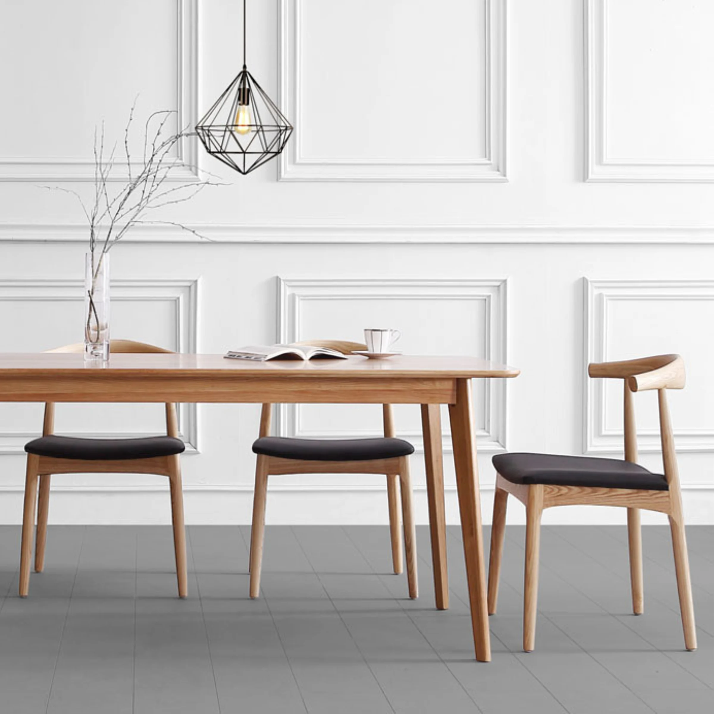 Hans Wegner Elbow Dining Chair CH20 Replica, Natural, Set of 2