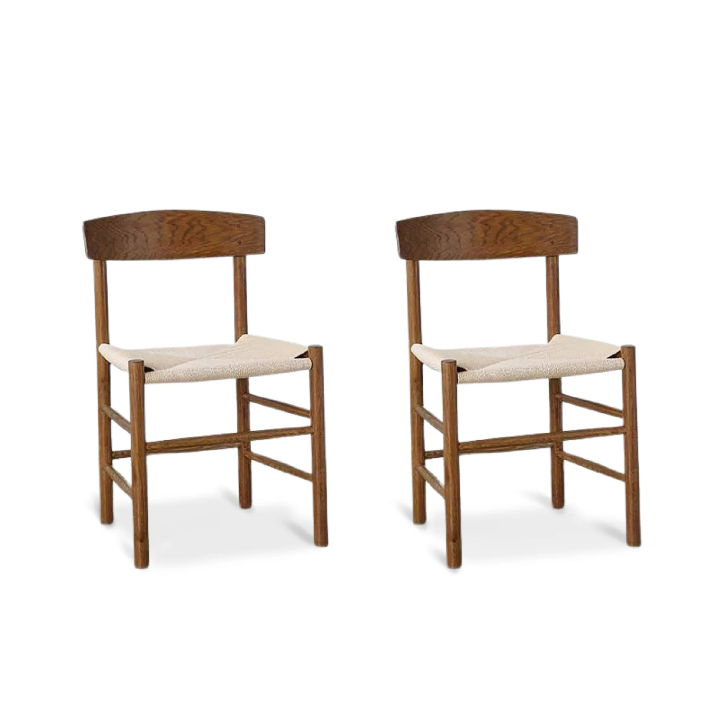 Replica Borge Mogensen J39 Shaker Chair, Set of 2, Walnut & White