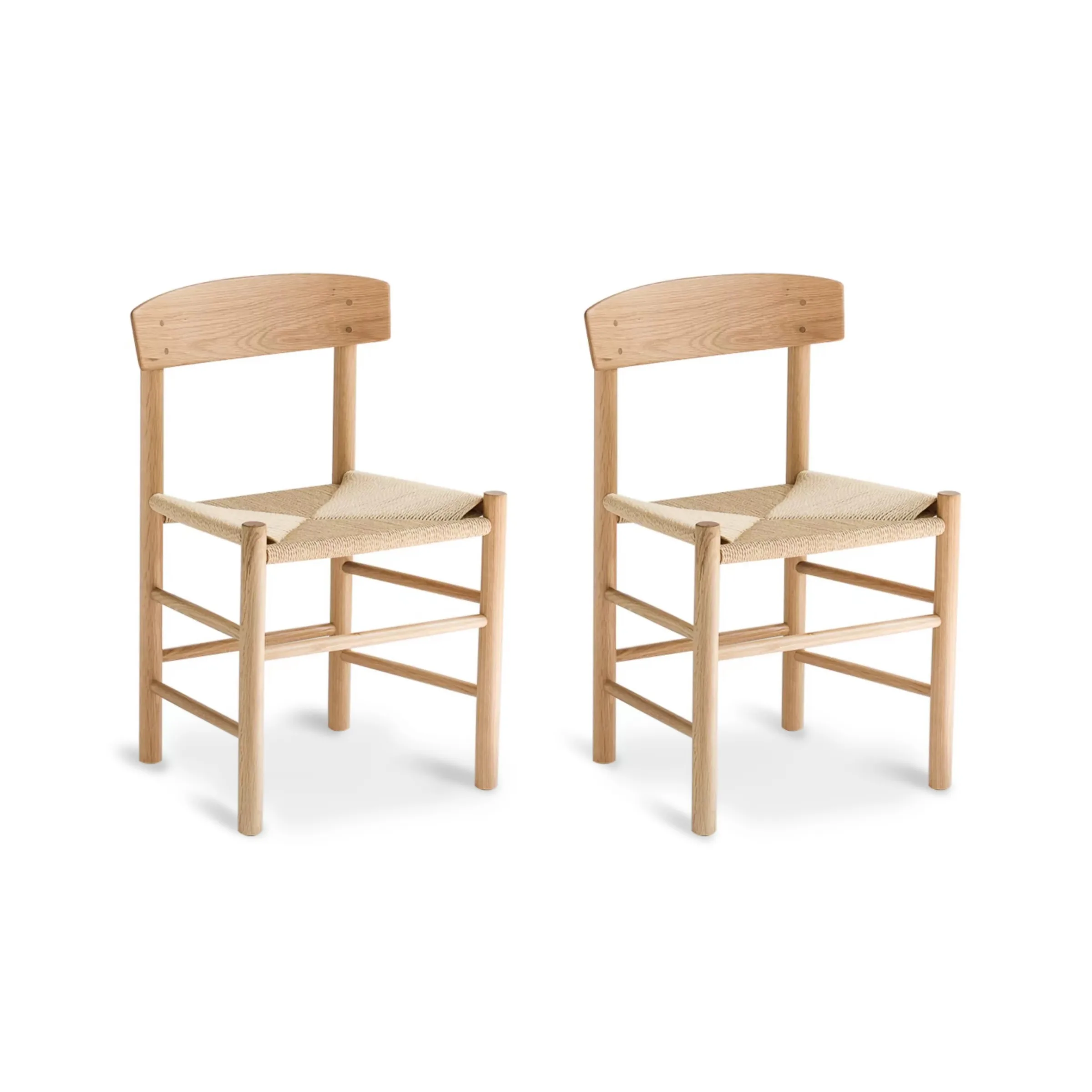 Borge Mogensen Shaker Chair J39 Replica, Natural, Set of 2