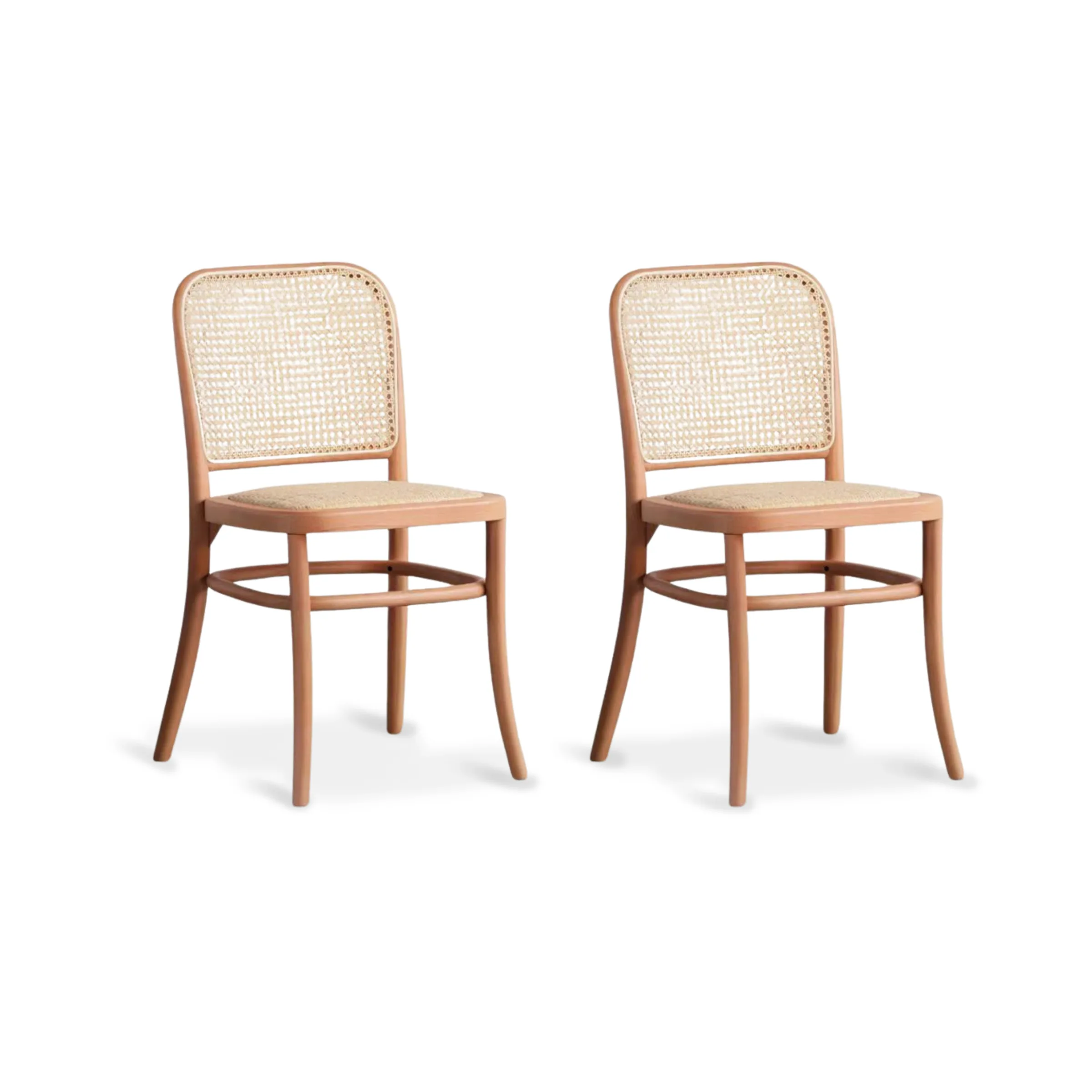 Replica Josef Hoffman No. 811 Dining Chair, Set of 2, Natural & White