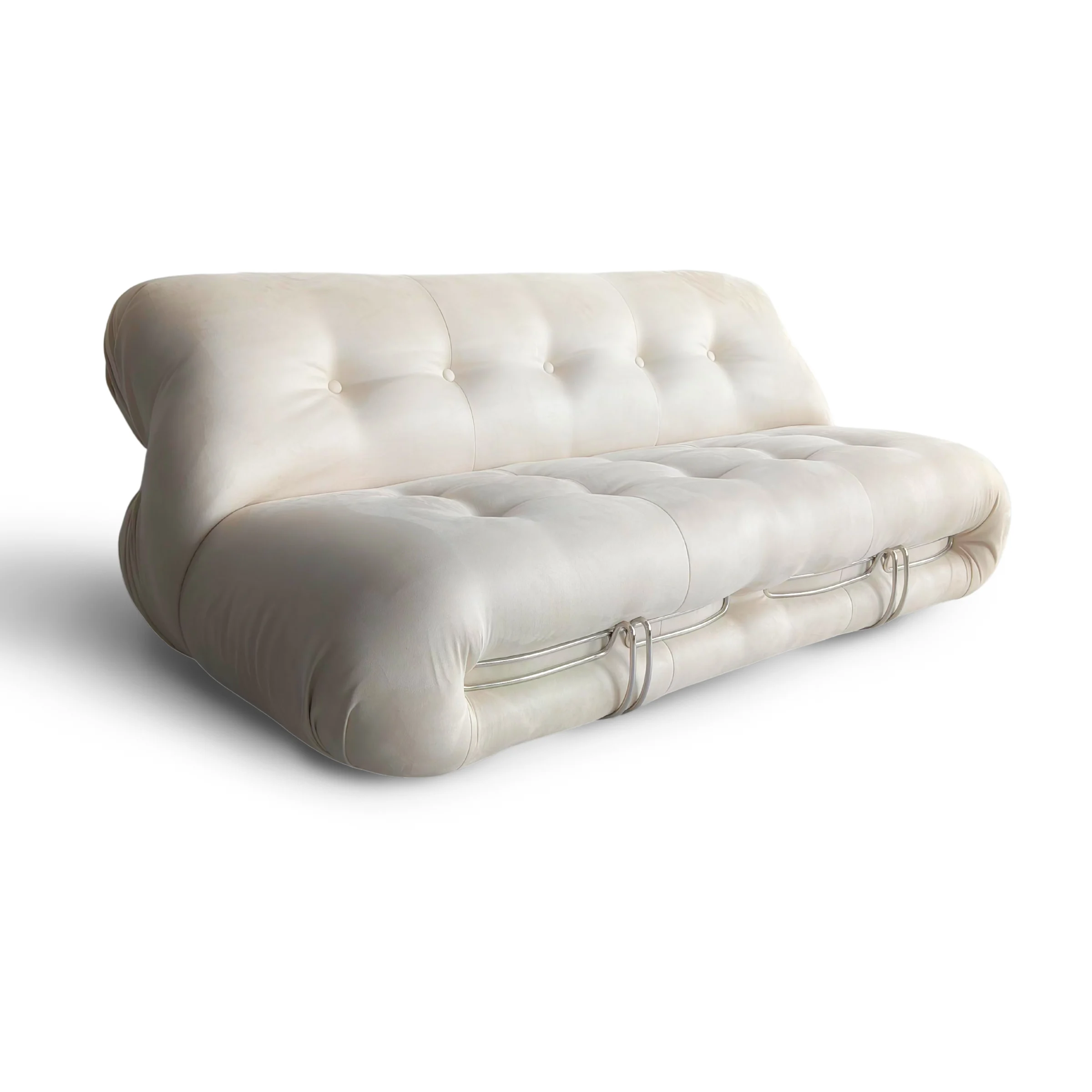 Tobia Scarpa Soriana Sofa Replica, 3-Seater, White