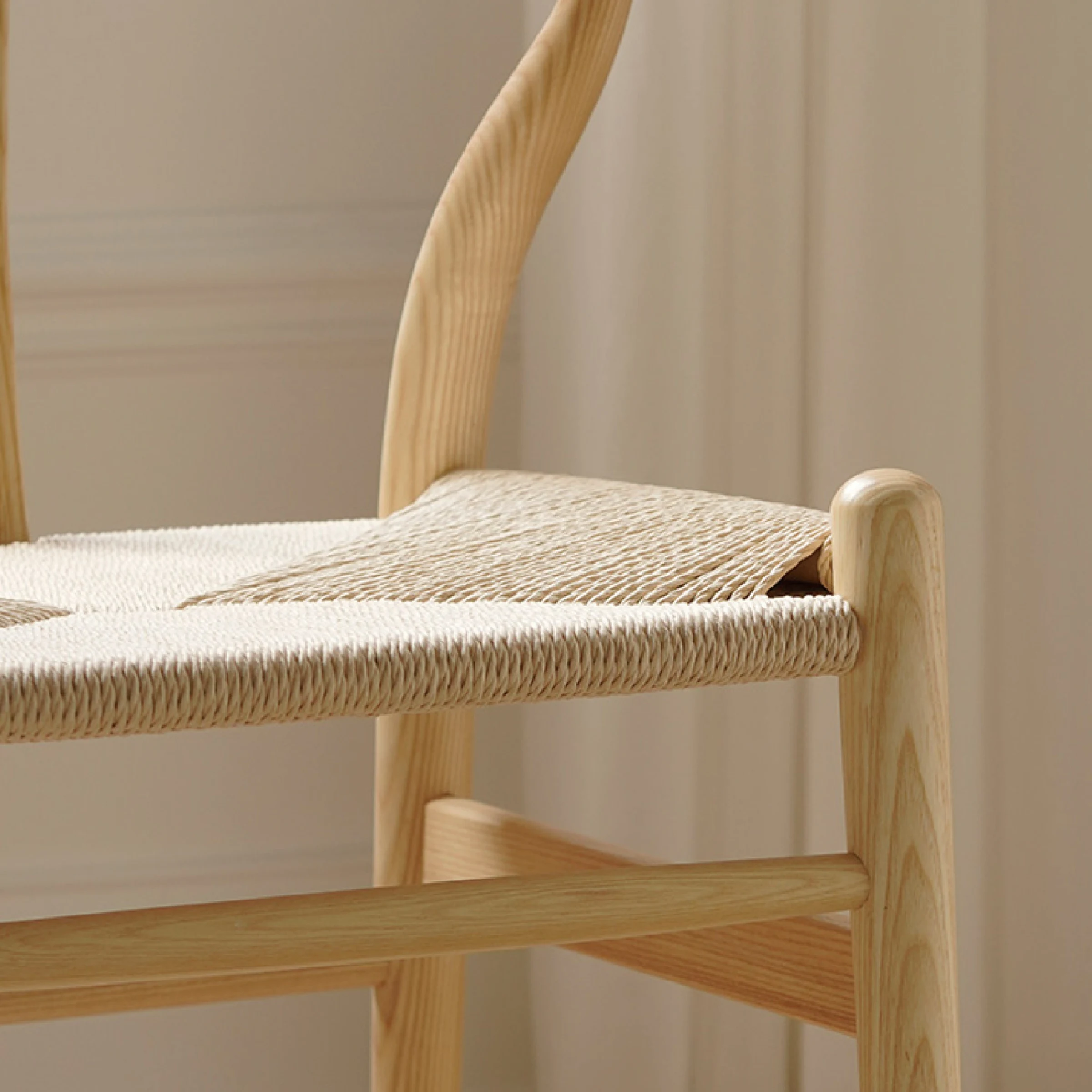 Hans Wegner Wishbone Dining Chair CH24 Replica, Natural, Set of 2
