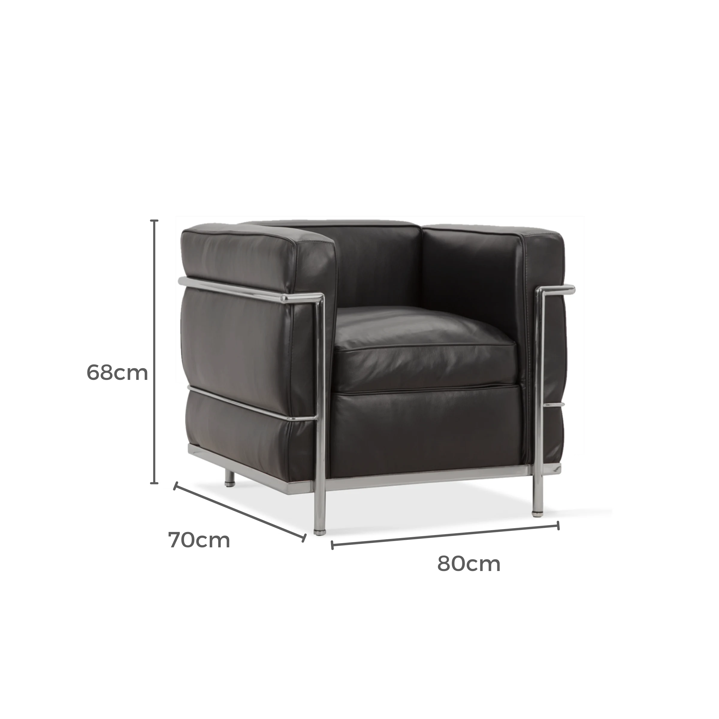 Replica Le Corbusier LC2 Sofa, 1-Seater