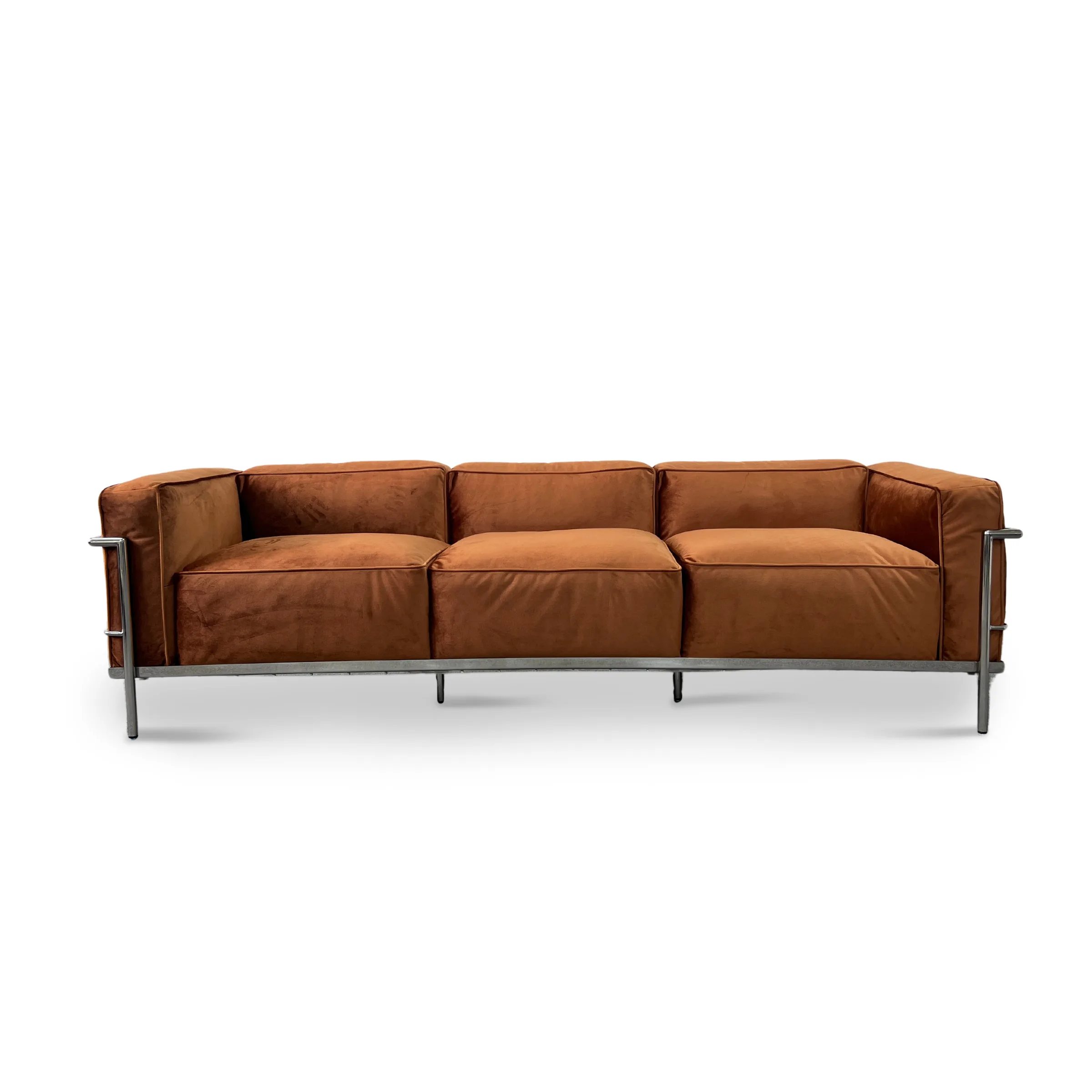 Le Corbusier LC3 Sofa Replica, 3-Seater, Brown