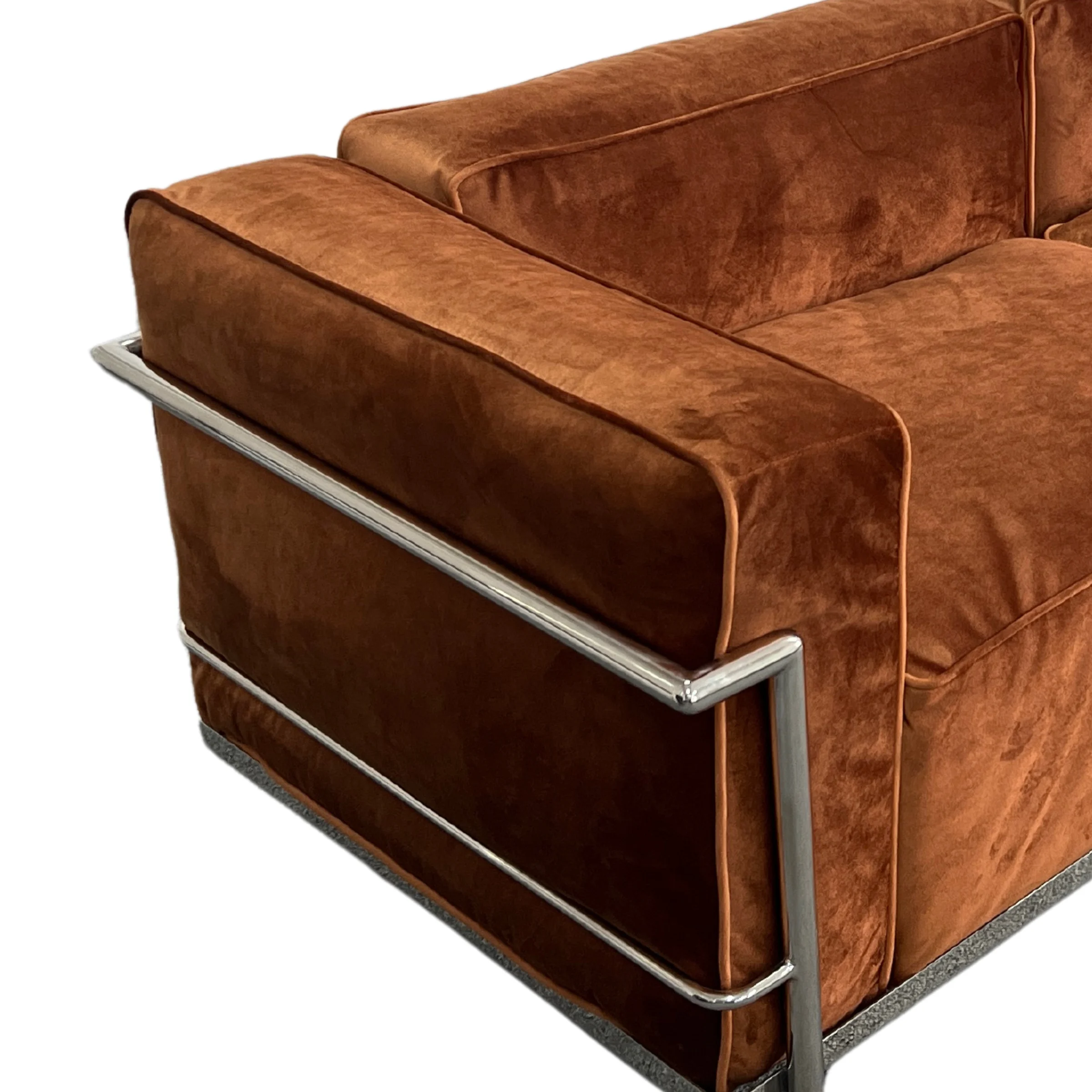 Replica Le Corbusier LC3 Sofa, 3-Seater, Brown