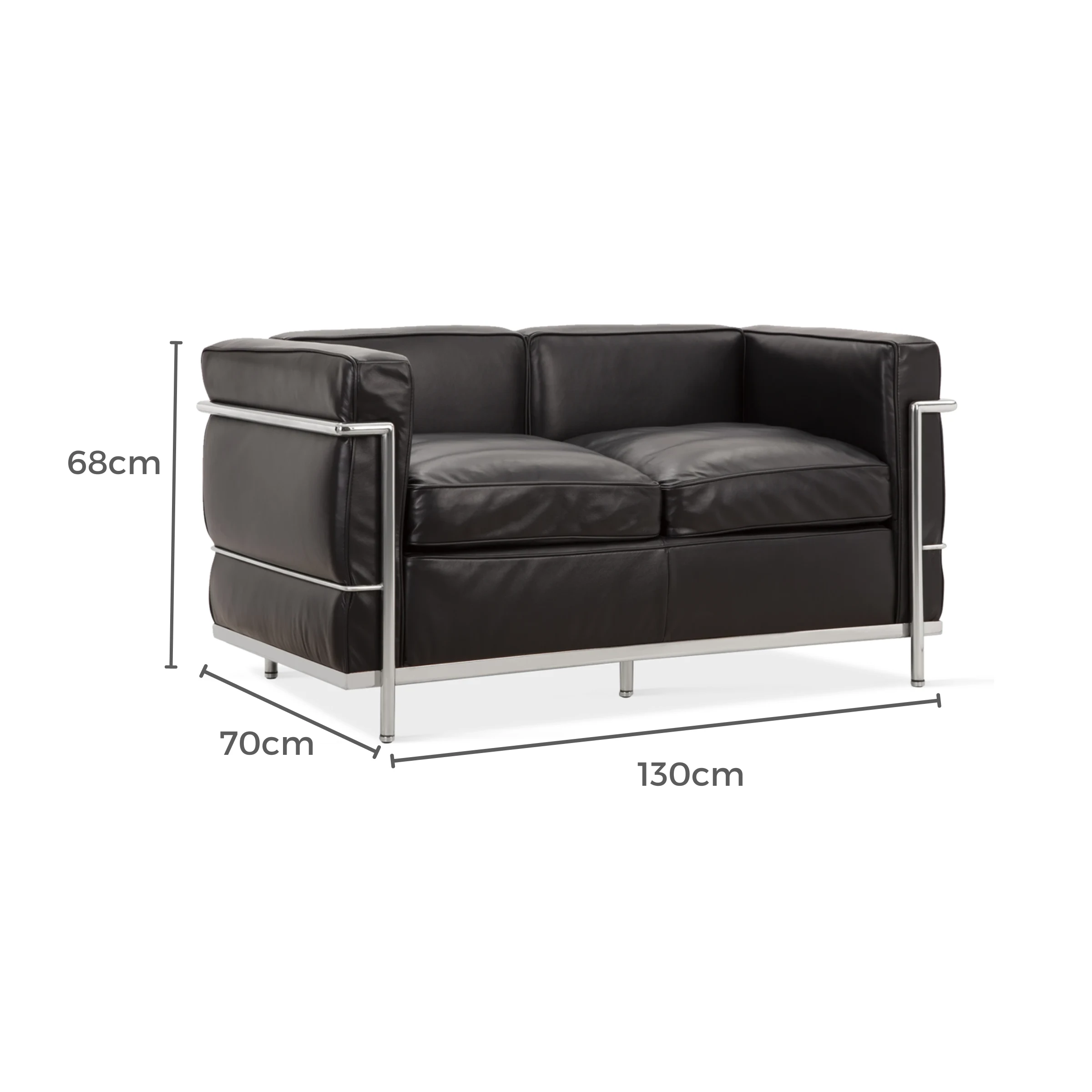 Le Corbusier LC2 Sofa Replica, 2-Seater