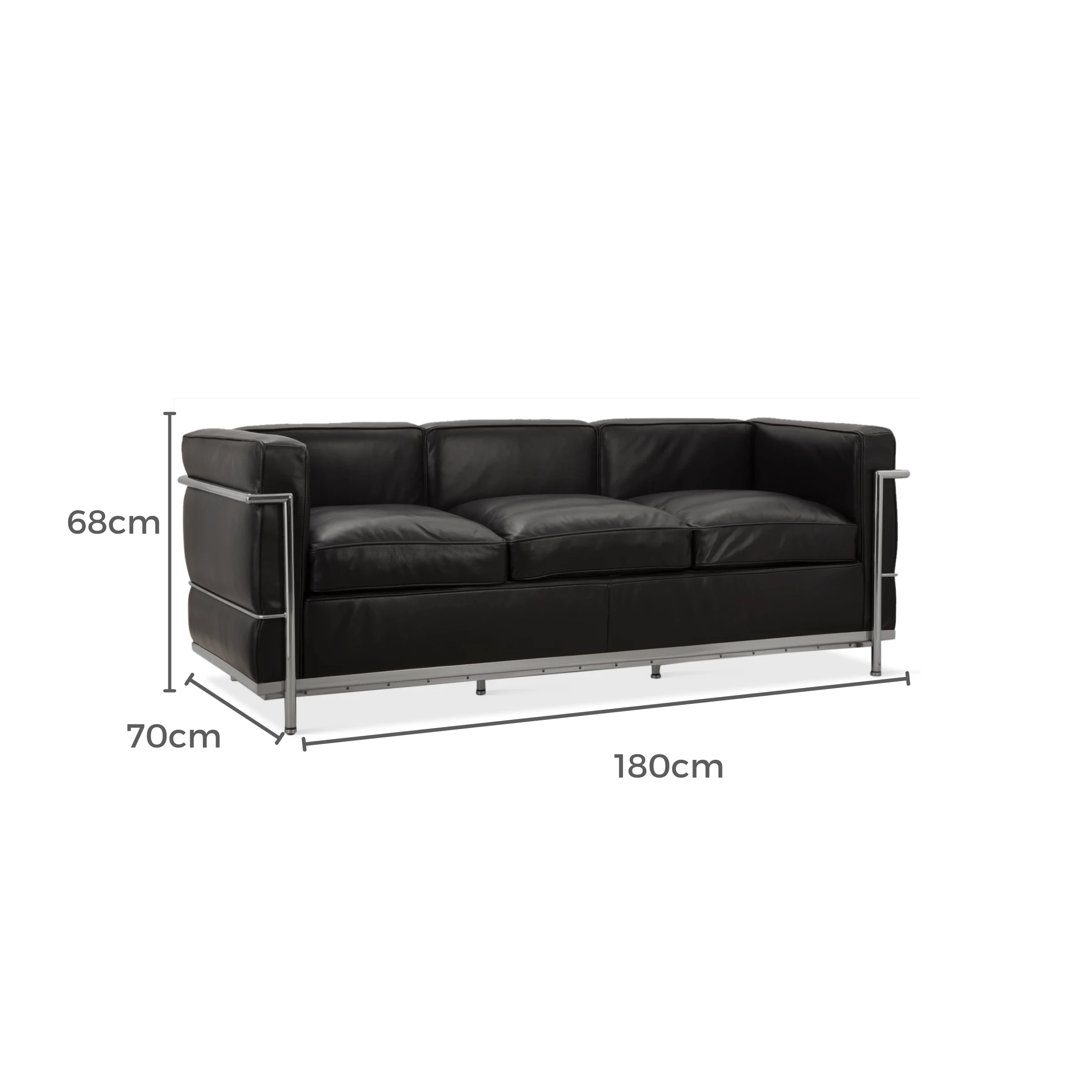 Le Corbusier LC2 Sofa Replica, 3-Seater