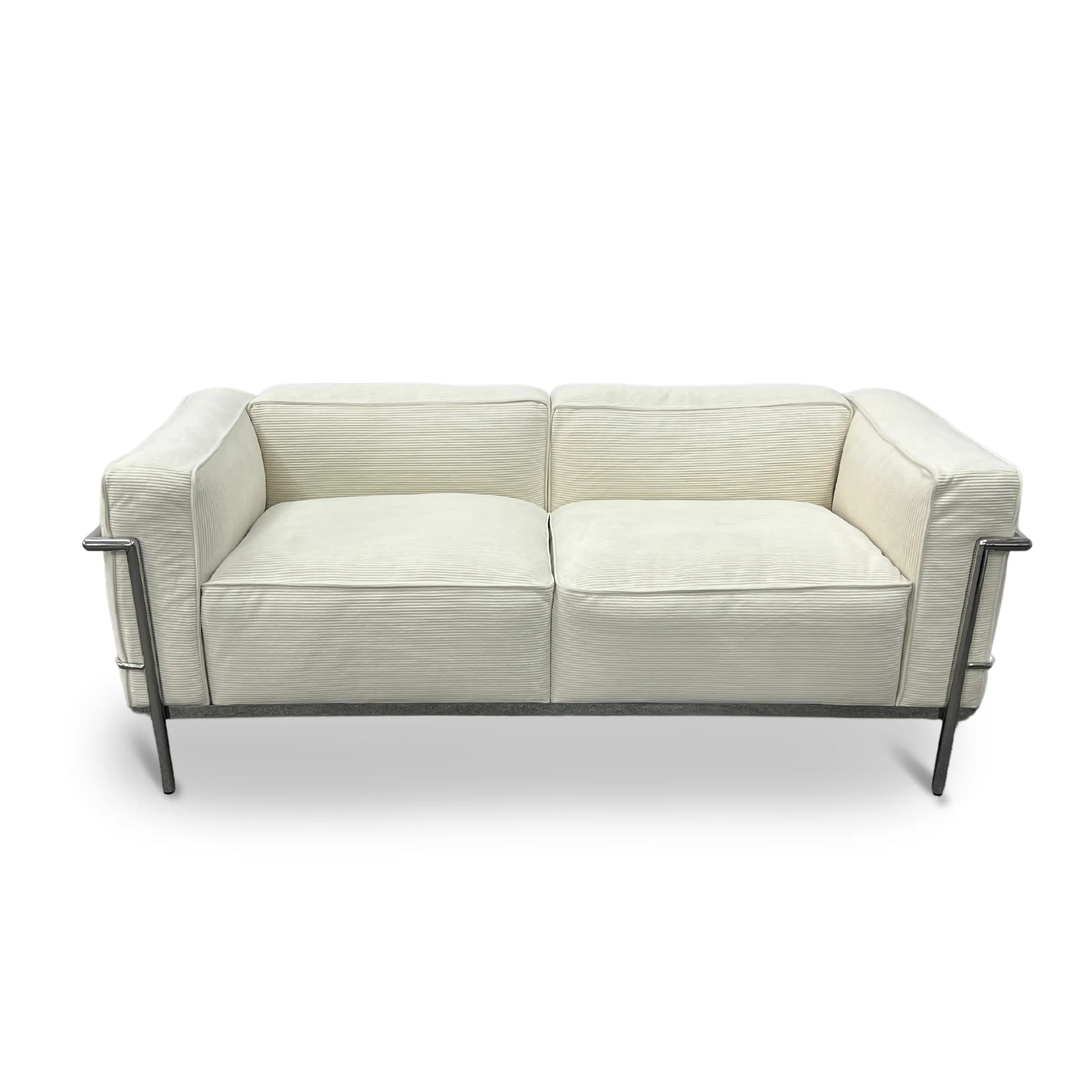 Le Corbusier LC3 Sofa Replica, 2-Seater, White