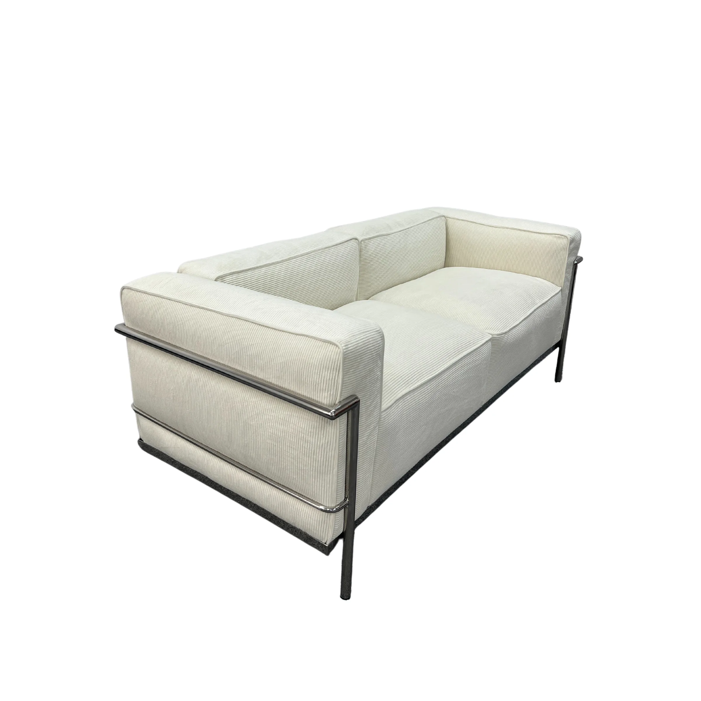 Replica Le Corbusier LC3 Sofa, 2-Seater, White