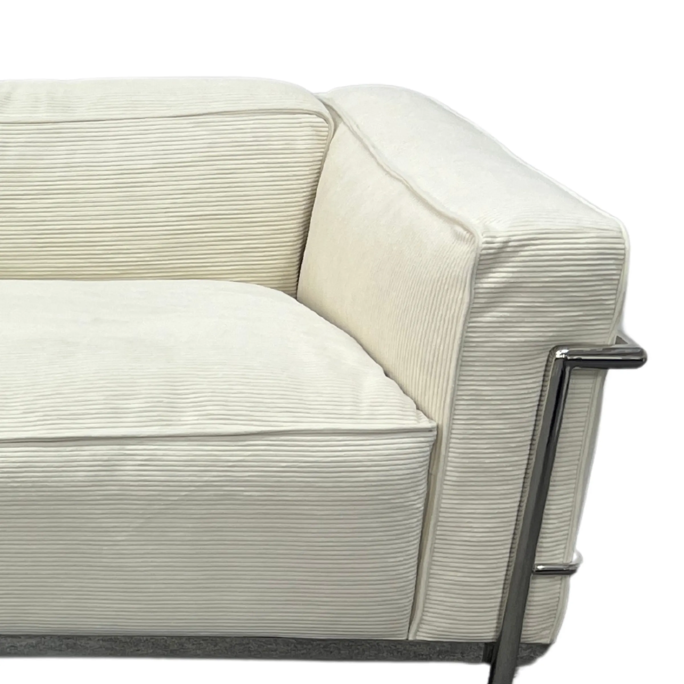 Le Corbusier LC3 Sofa Replica, 2-Seater, White