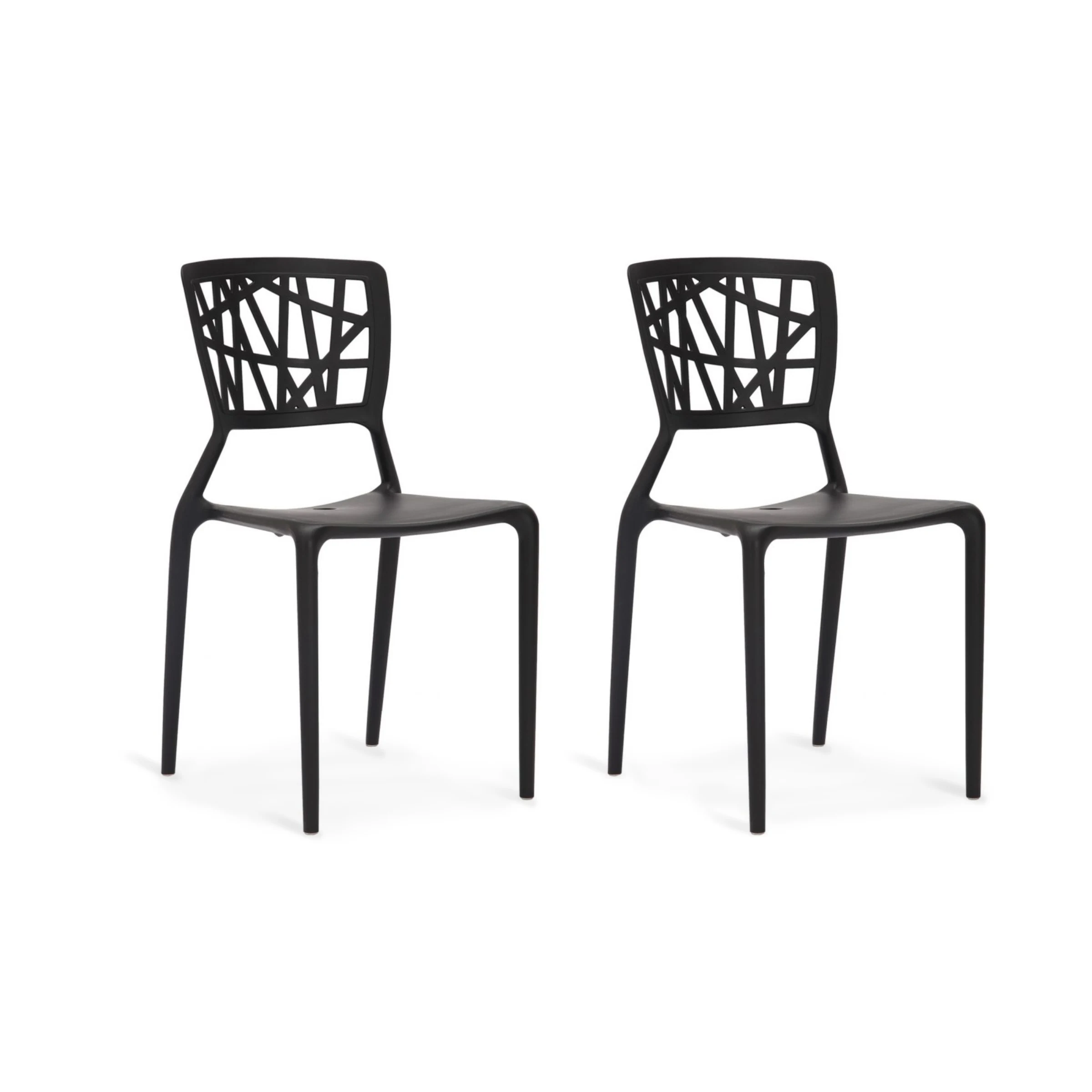 Dondoli Pocci Viento Chair Replica, Black, Set of 2