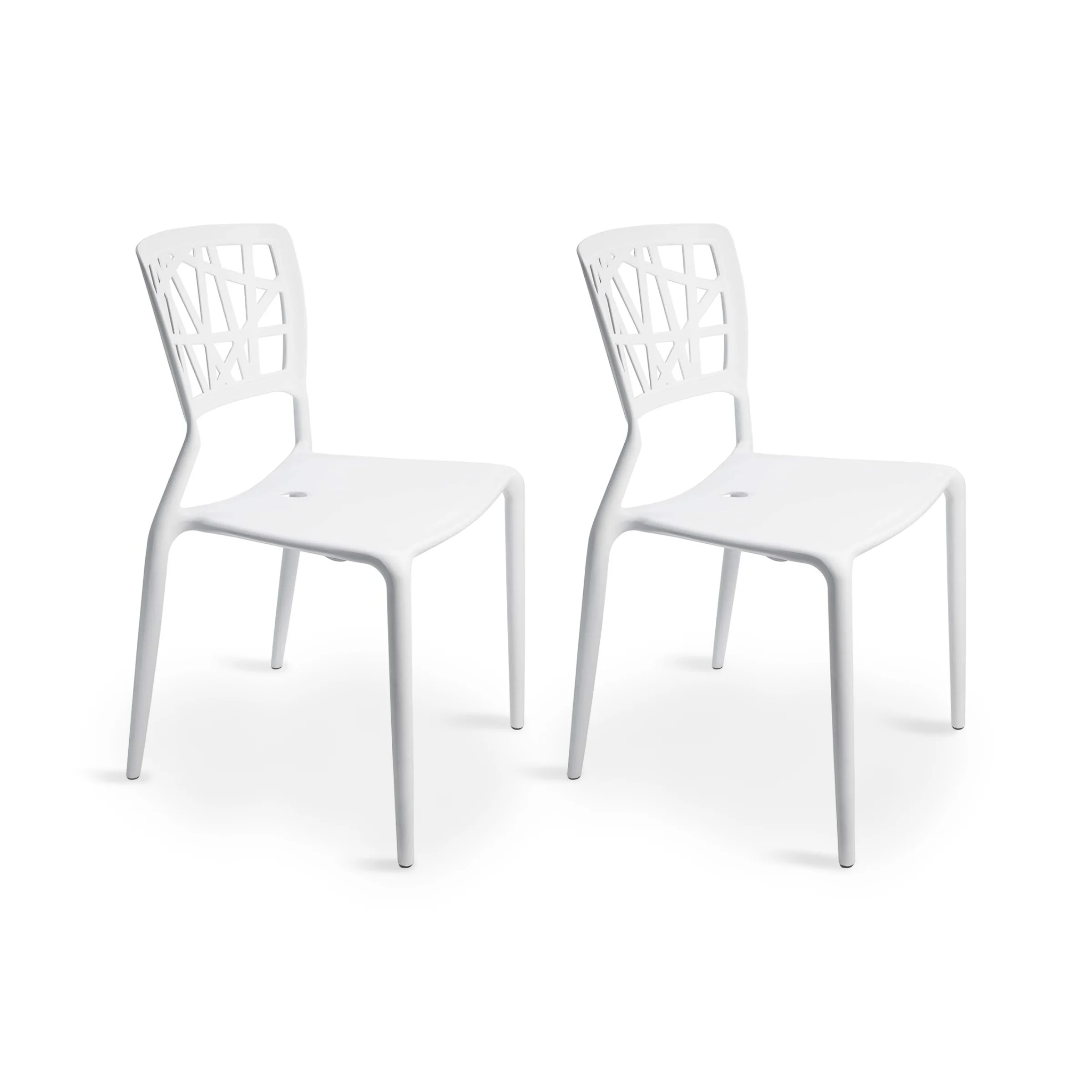Dondoli Pocci Viento Chair Replica, White, Set of 2