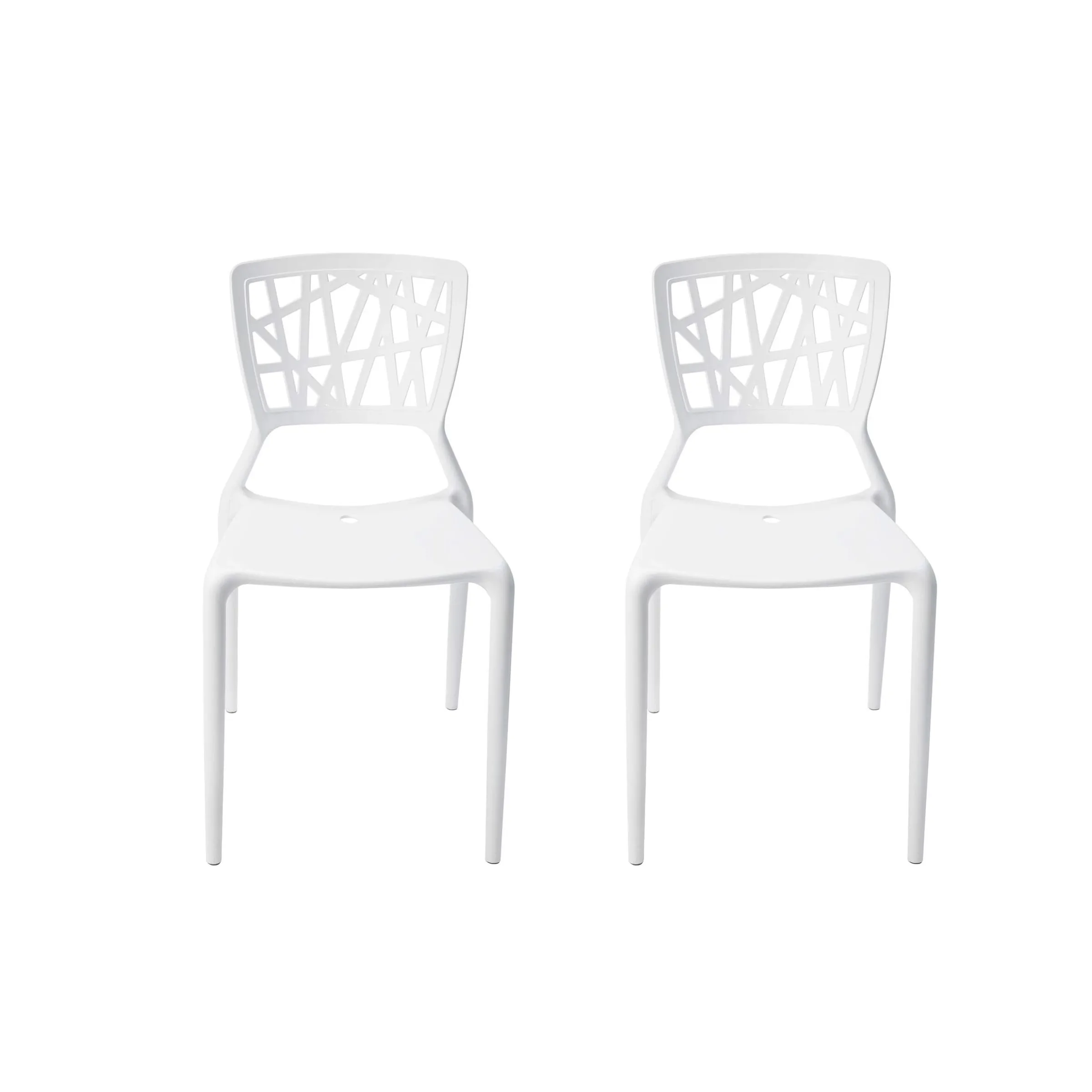 Dondoli Pocci Viento Chair Replica, White, Set of 2