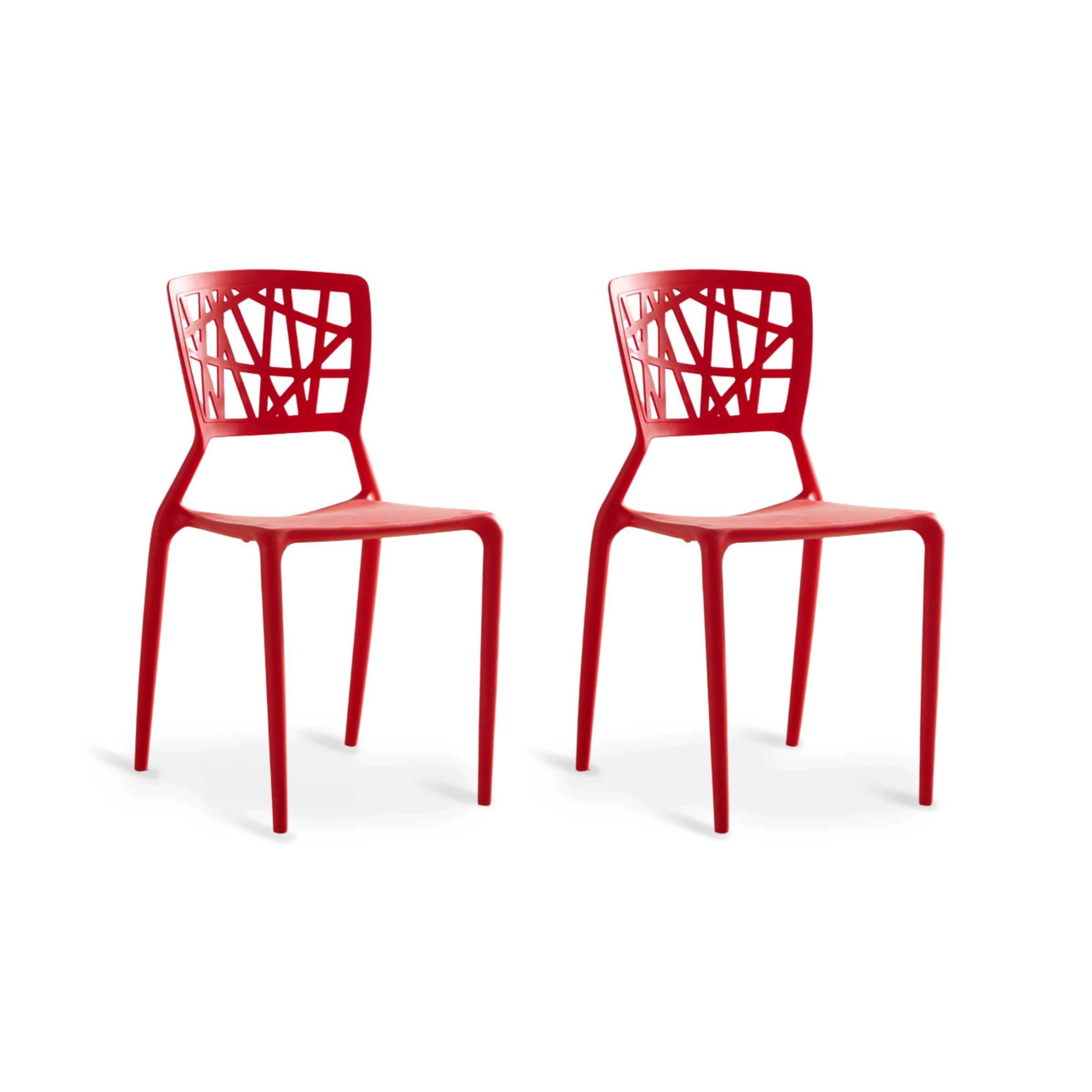 Dondoli Pocci Viento Chair Replica, Red, Set of 2