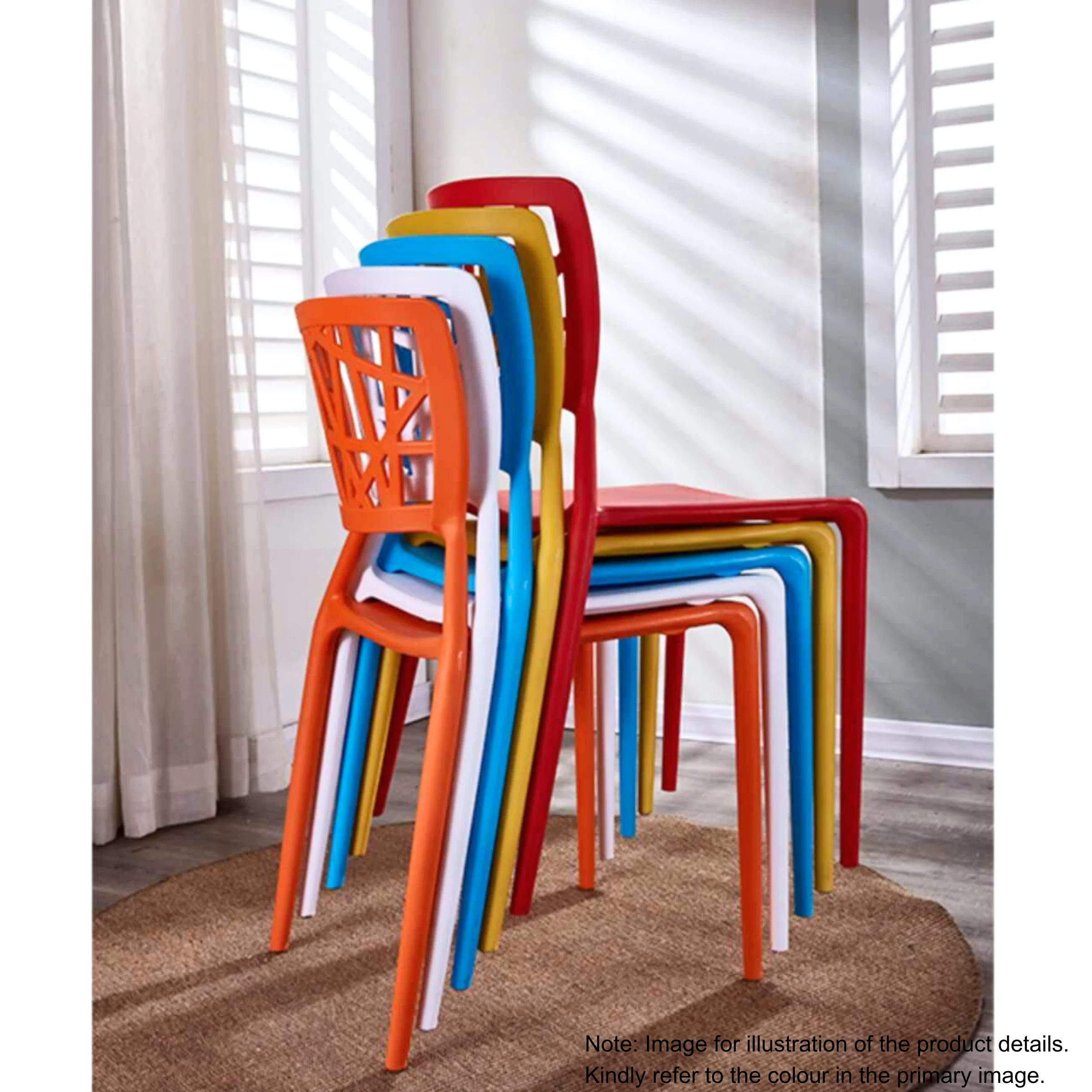 Dondoli Pocci Viento Chair Replica, Red, Set of 2
