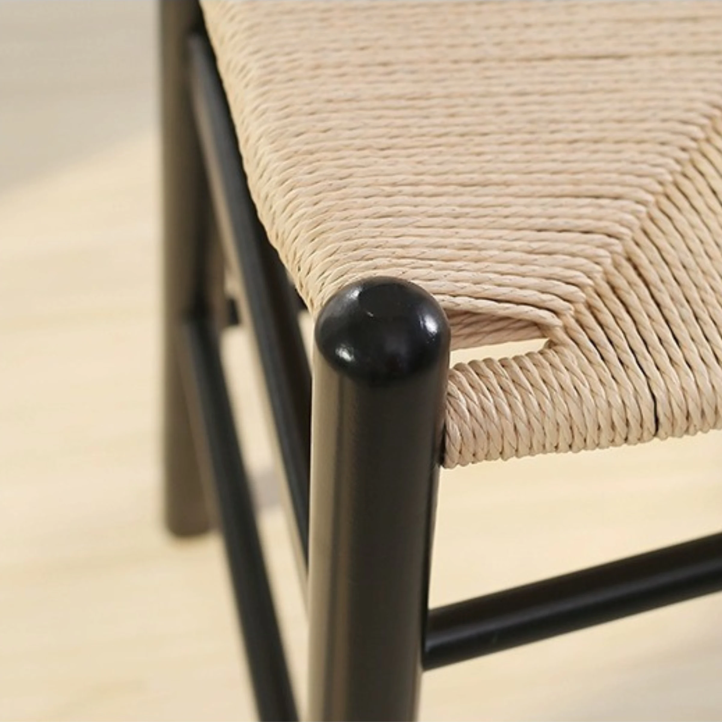 Hans Wegner Wishbone Bar Stool Replica, Black