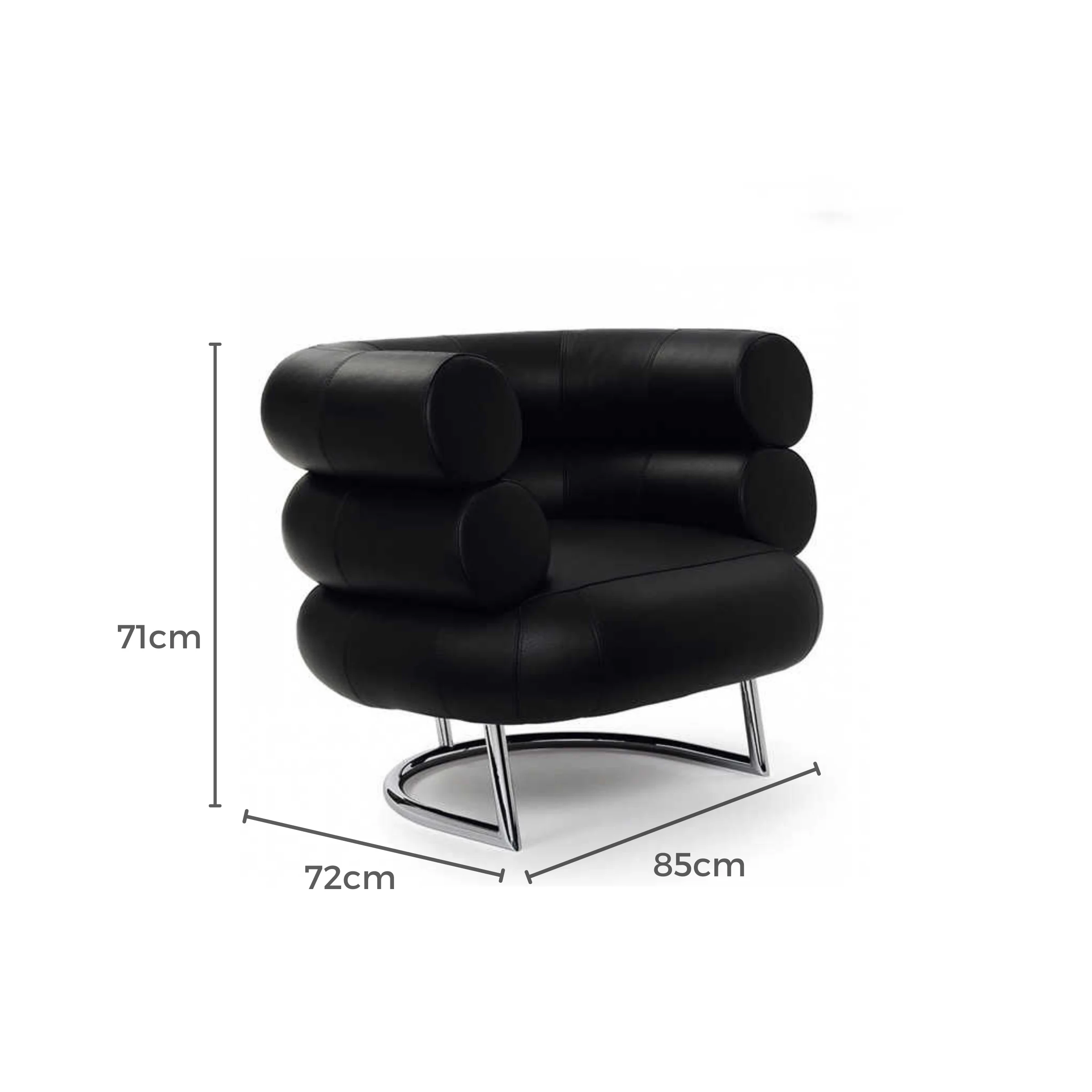 Eileen Gray Bibendum Chair Replica, Black