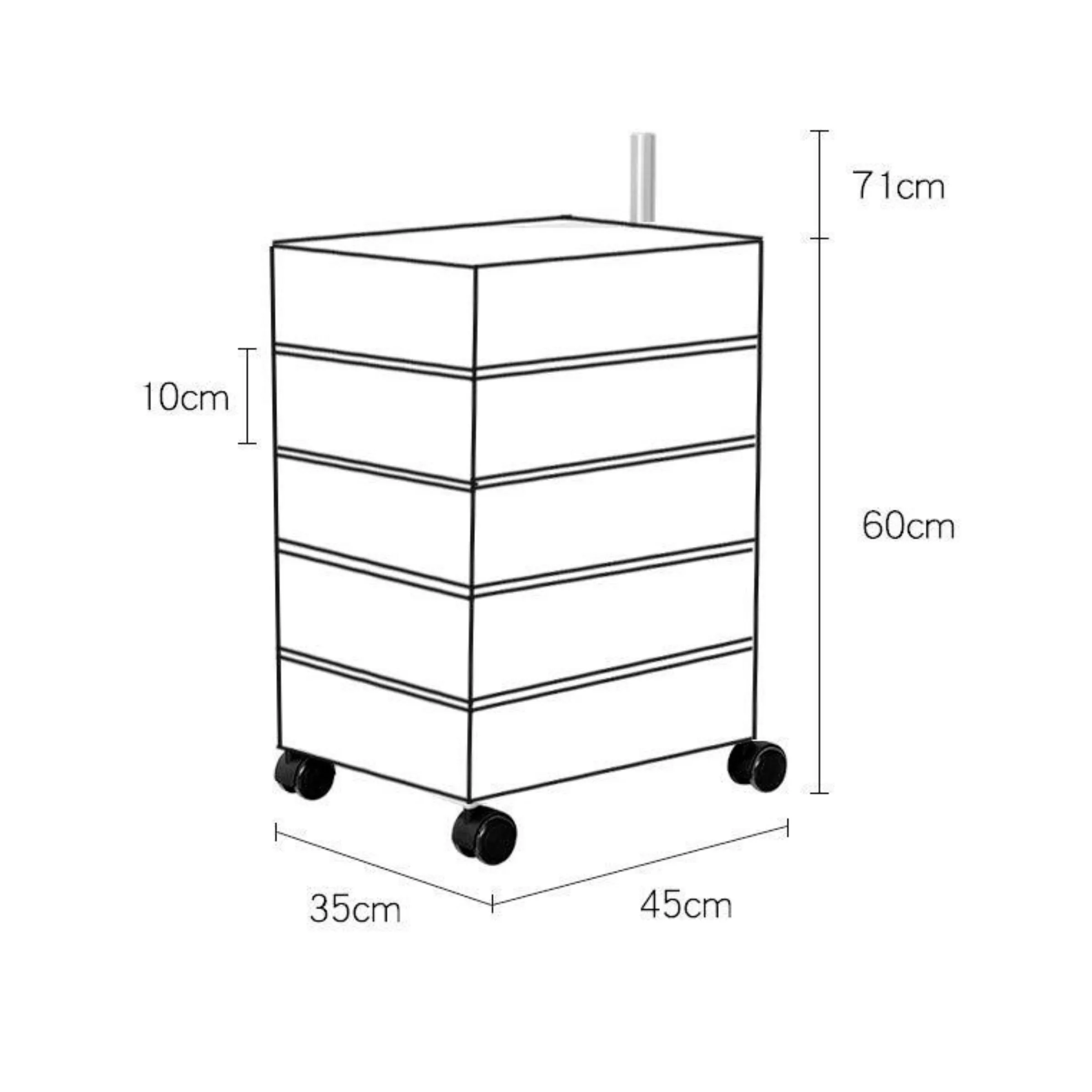 MODE Rosa Rotatable Trolley on Wheels, 45x35CM, Green