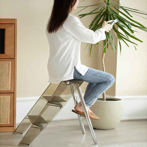 Merike Elevate Ladder Side Table, 44x52CM, Coffee