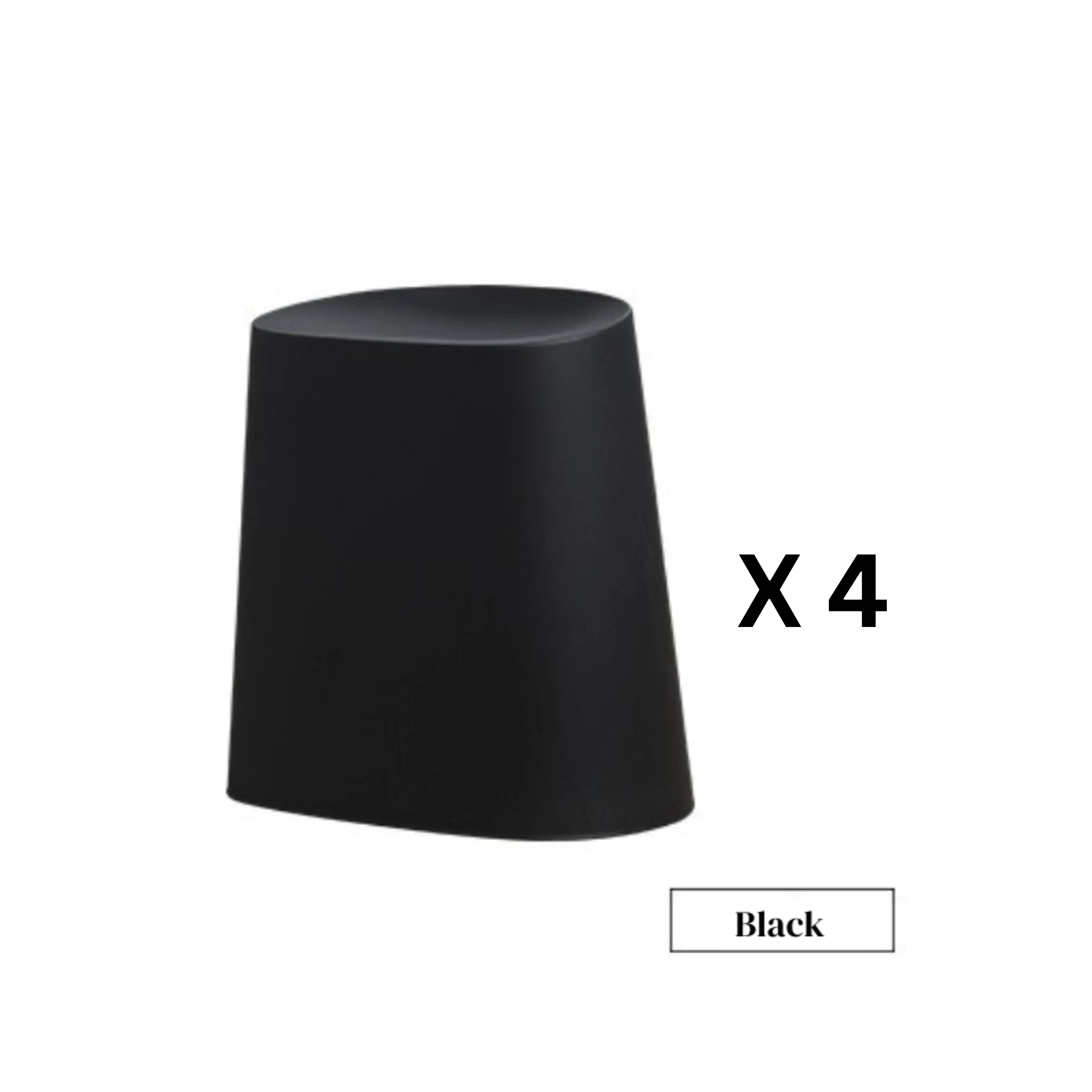 MODE Boulder Stool, 43x33x43CM, Black, Set of 4