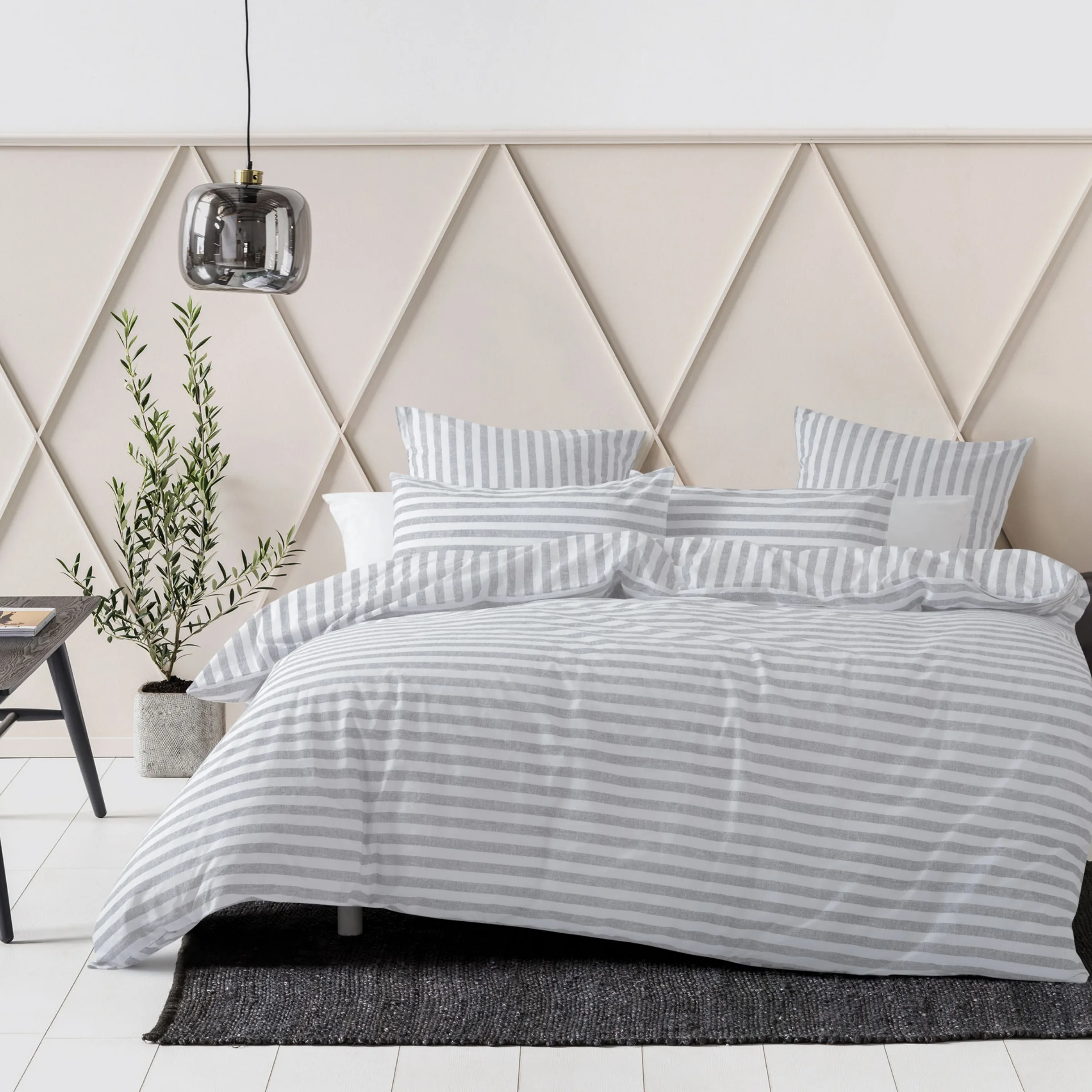 NU EDITION Charlie Duvet Cover Set, Grey, King