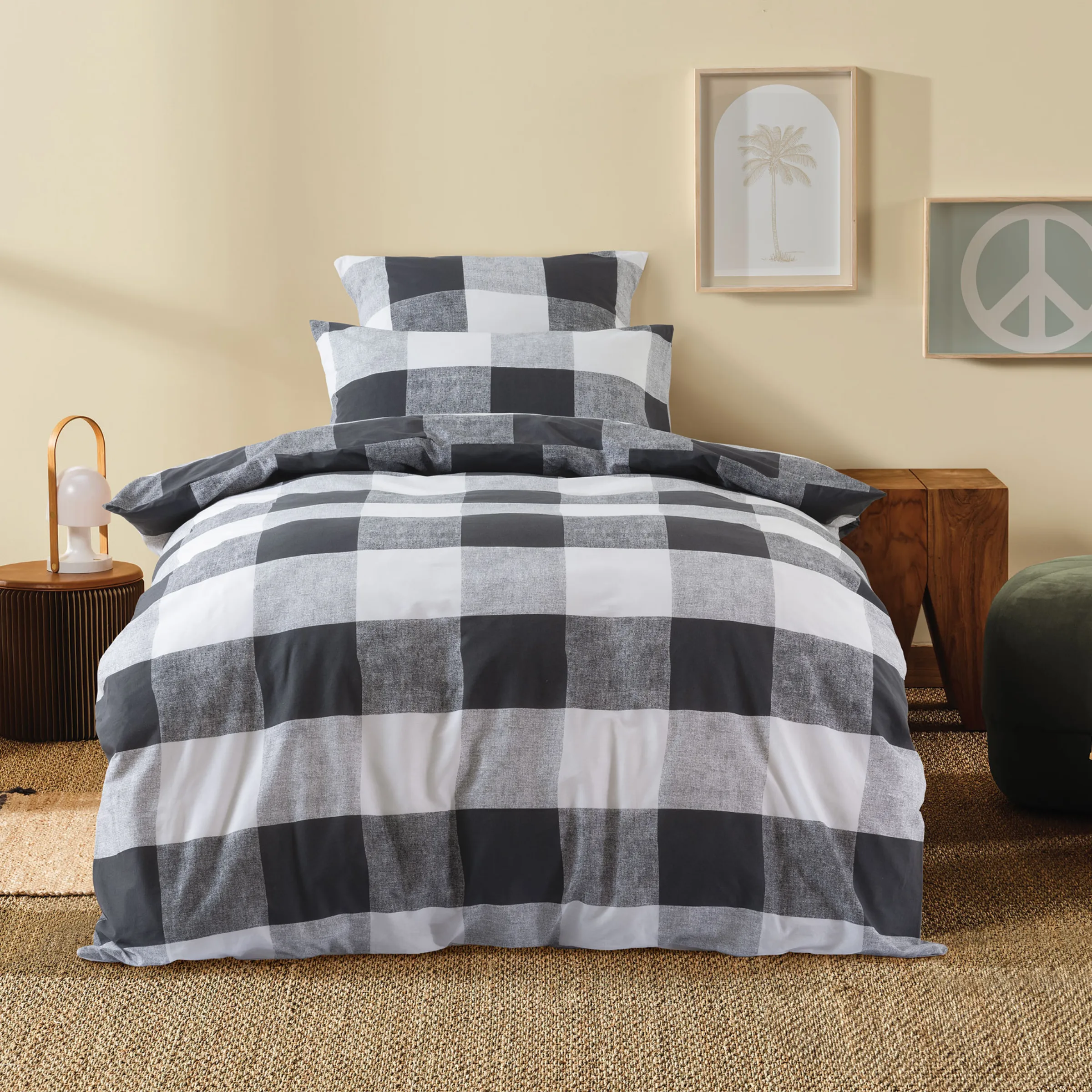 NU EDITION Alec Duvet Cover Set, Carbon, Single