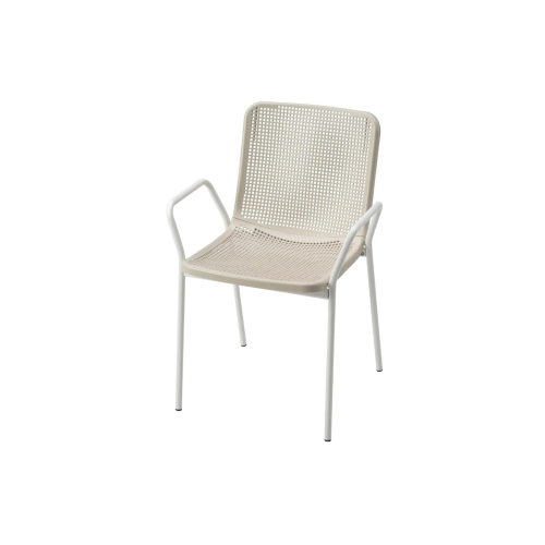 IKEA TORPARO Chair with armrests, in/outdoor, white/beige