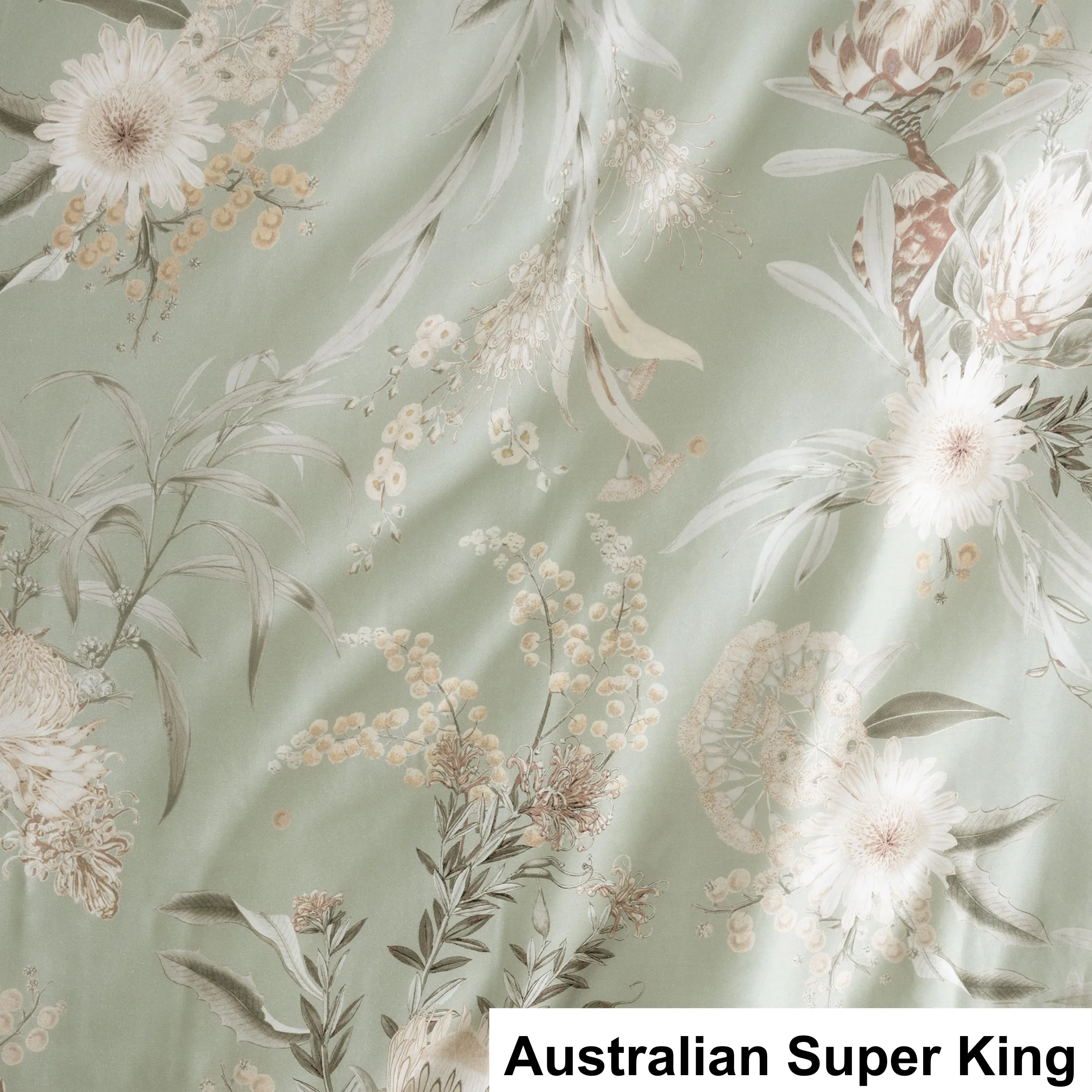 SAVONA Nella Duvet Cover Set, Sage, Australian Super King