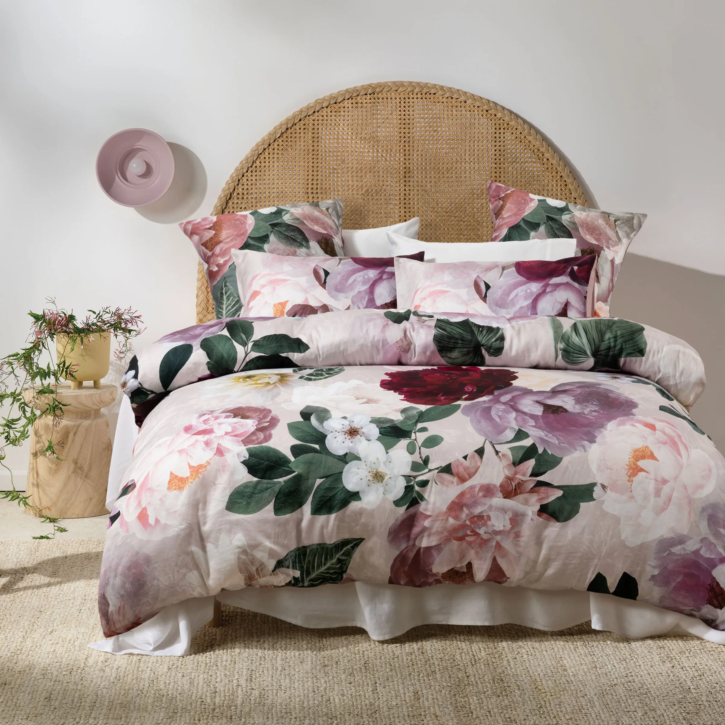 SAVONA Maxine Duvet Cover Set, Blush, Super King