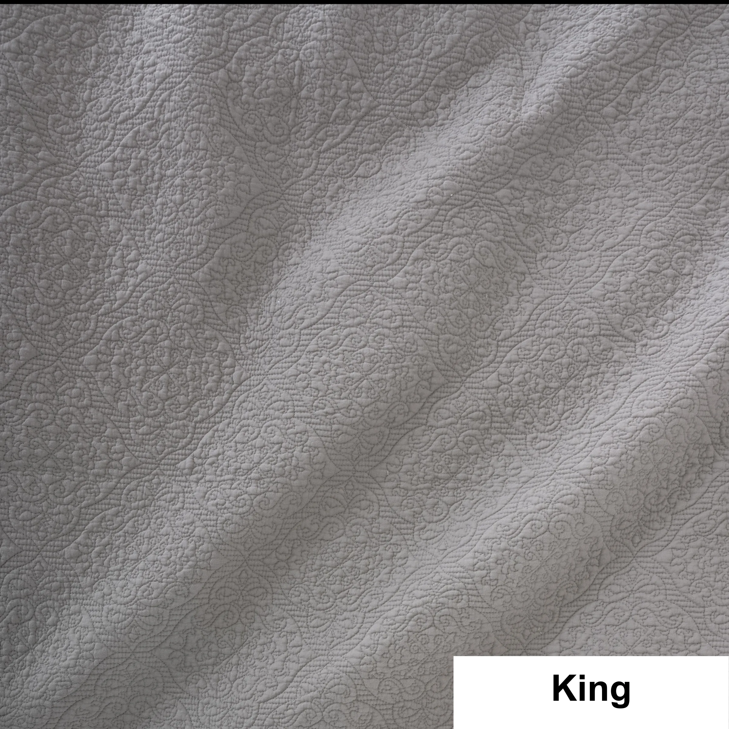 SAVONA Lilou Bedspread Set, Grey, King