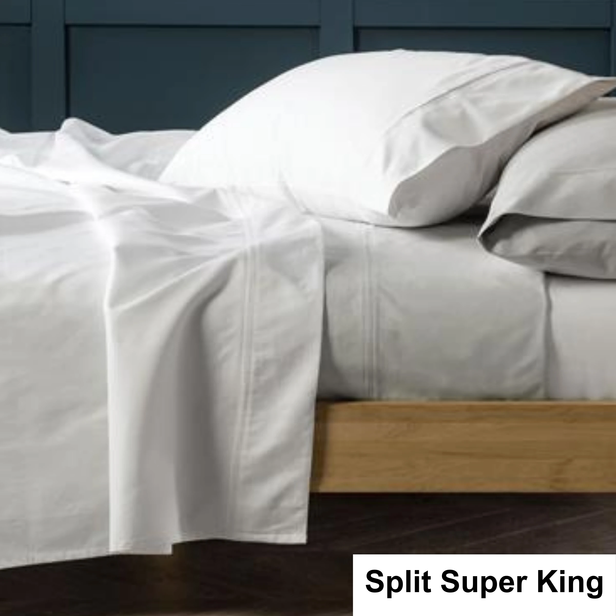 SAVONA 1000T Cotton Sheet Set, White, Split Super King