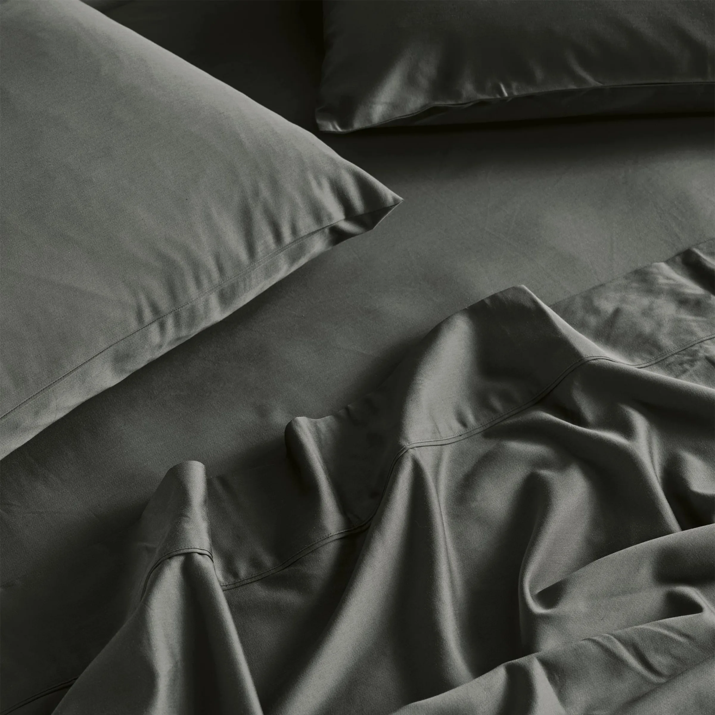 SAVONA 500T Bamboo Cotton Sheet Set, Steel Grey, Single