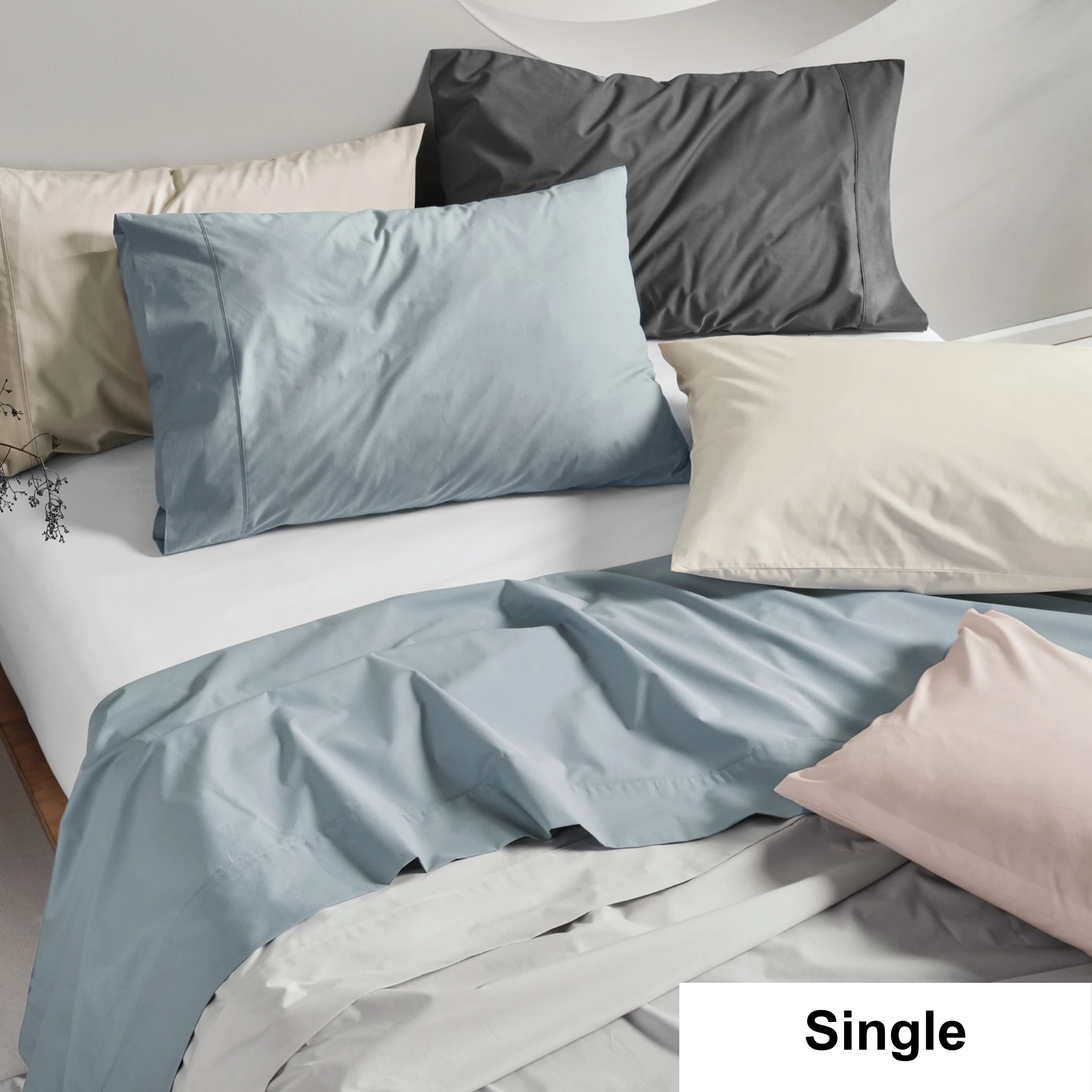 SAVONA Vienna Sheet Set, Charcoal, Single