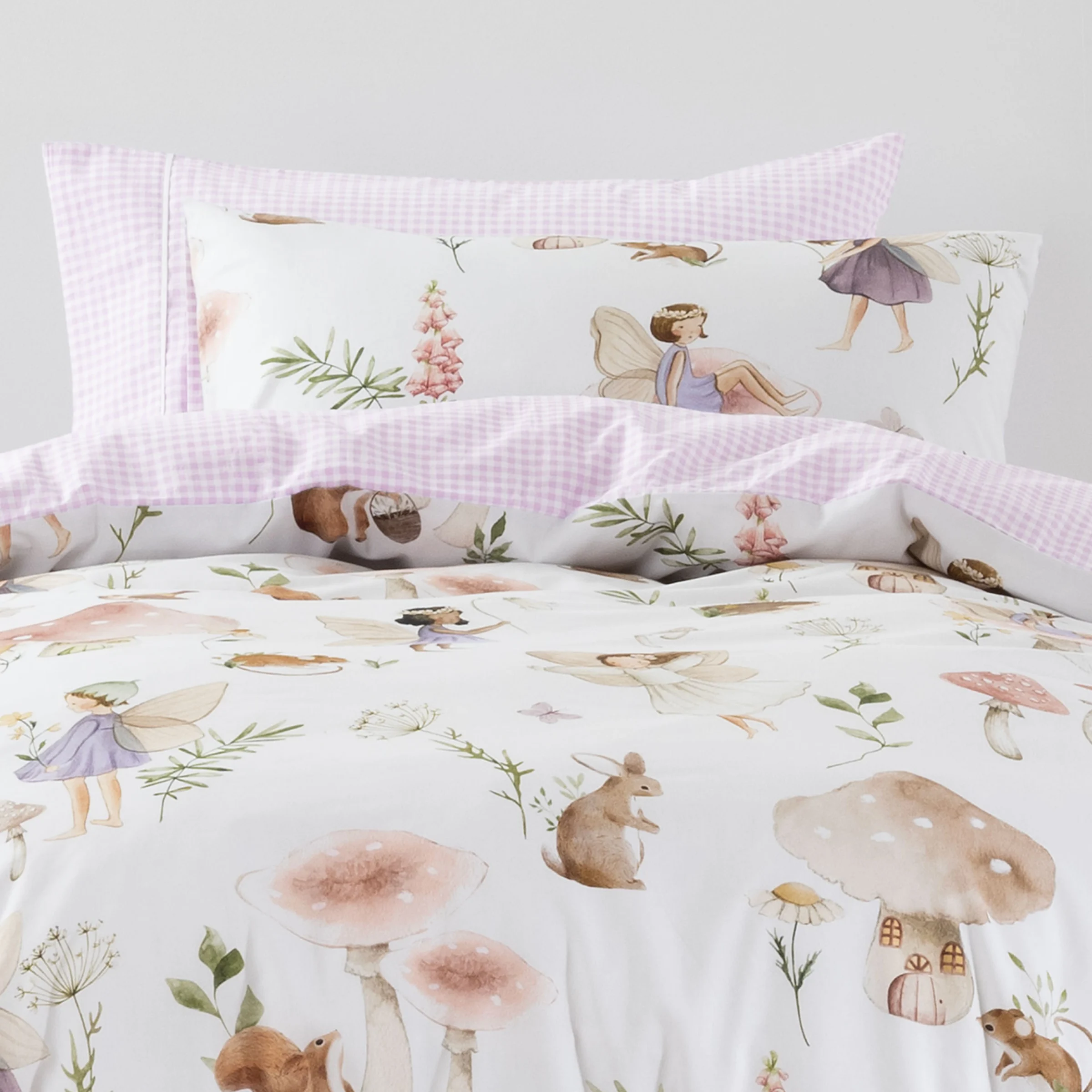 SQUIGGLES Fairy Grove Duvet Cover Set, Silver, Single