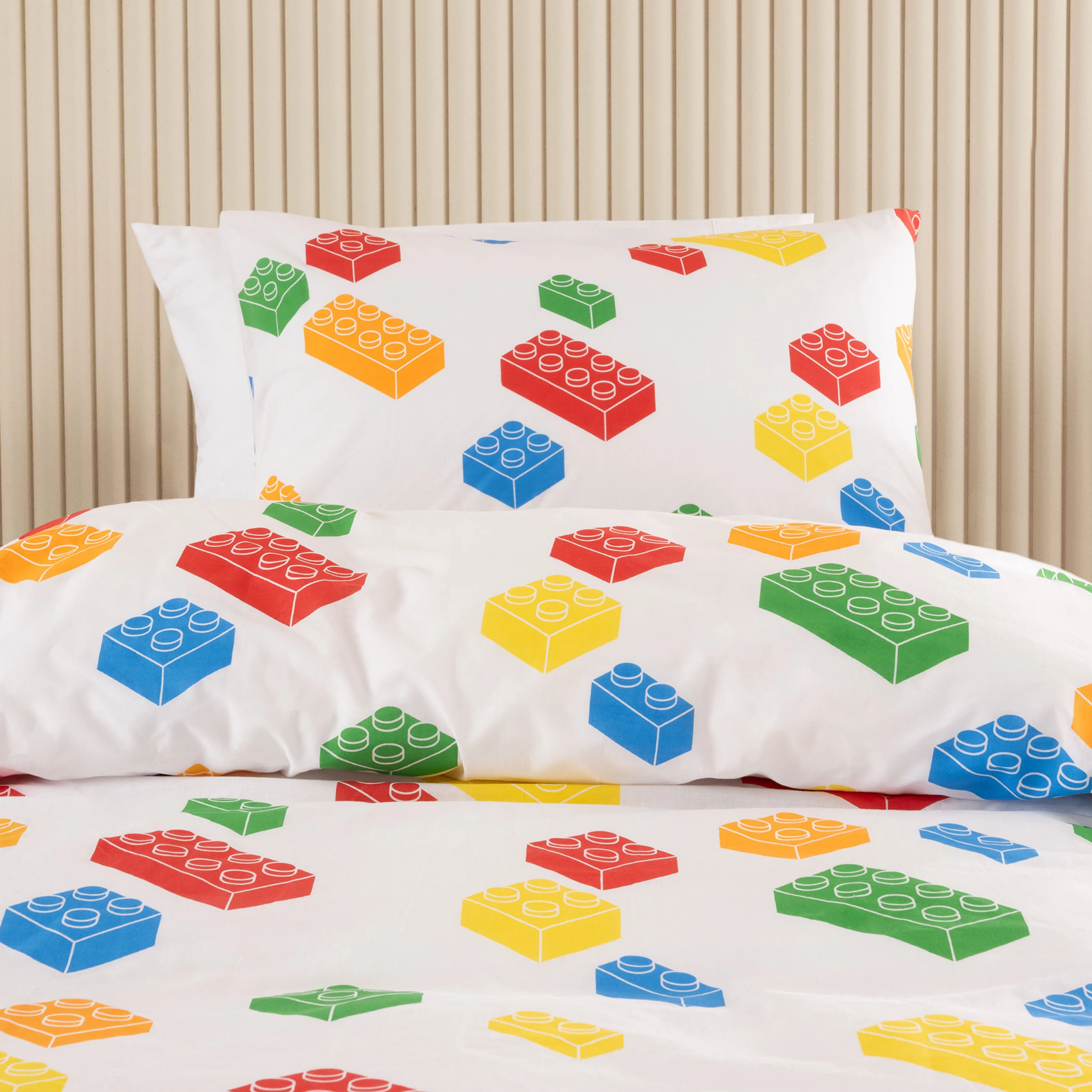 SQUIGGLES Block Party Duvet Cover Set, White, Double