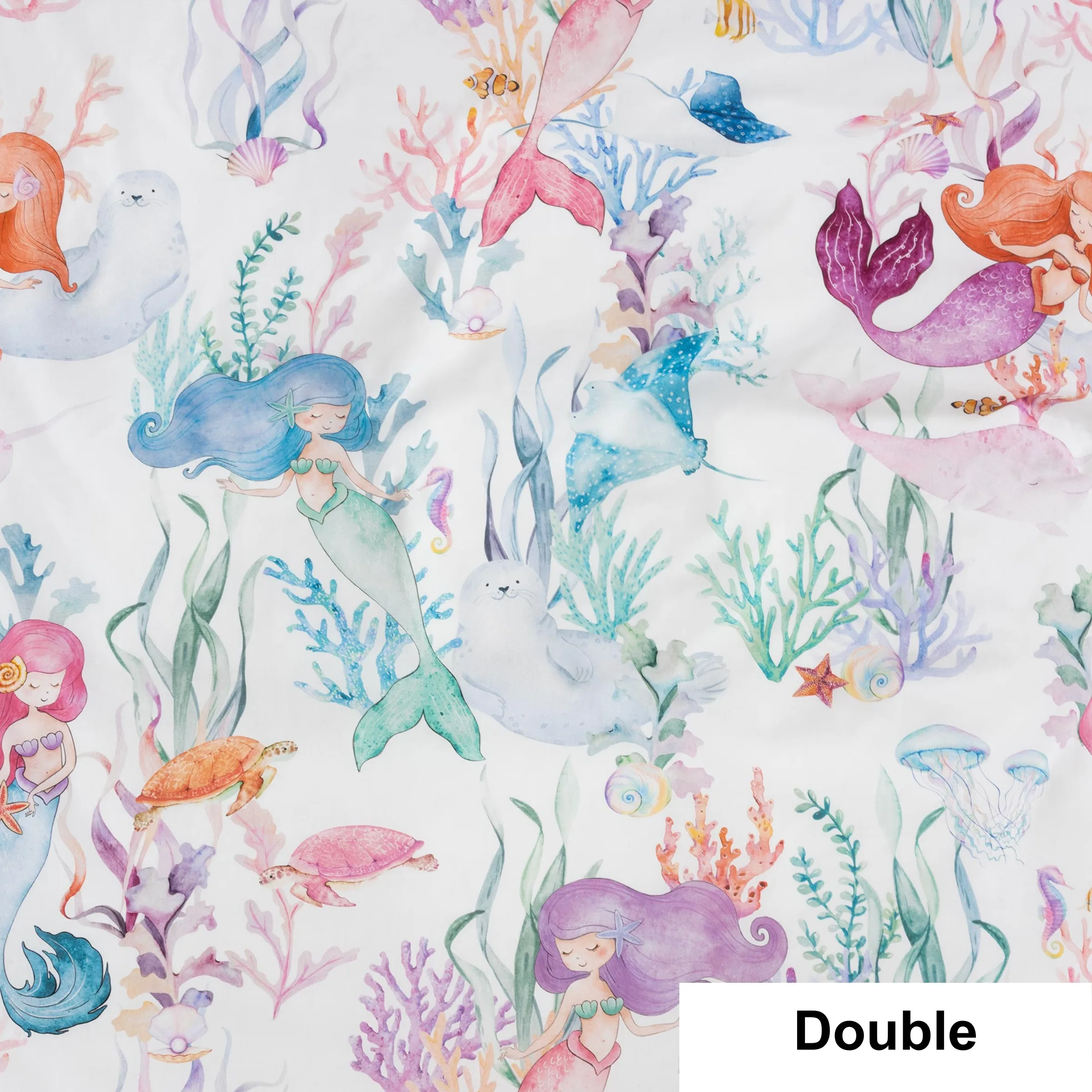SQUIGGLES Mermaid Lagoon Duvet Cover Set, Multi, Double