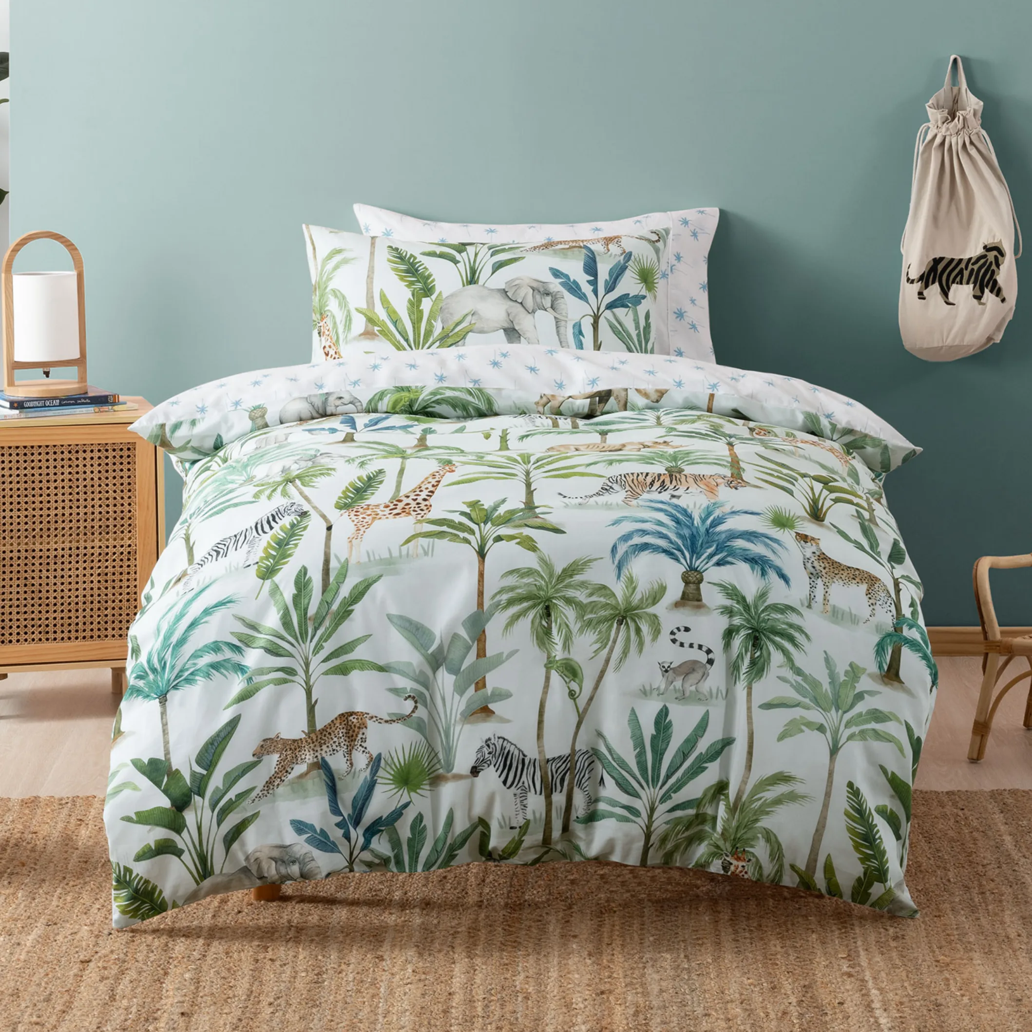 SQUIGGLES Jungle Oasis Duvet Cover Set, Multi, Double