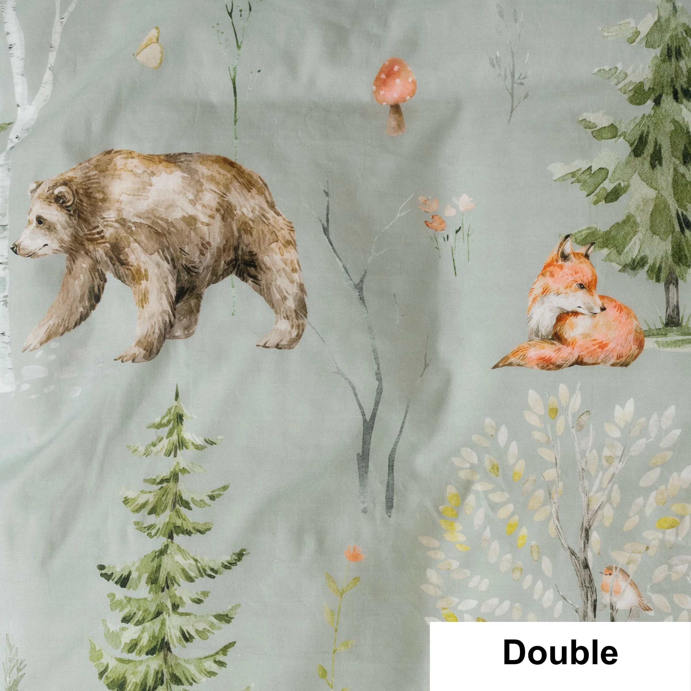 SQUIGGLES Into The Forest Duvet Cover Set, Sage, Double