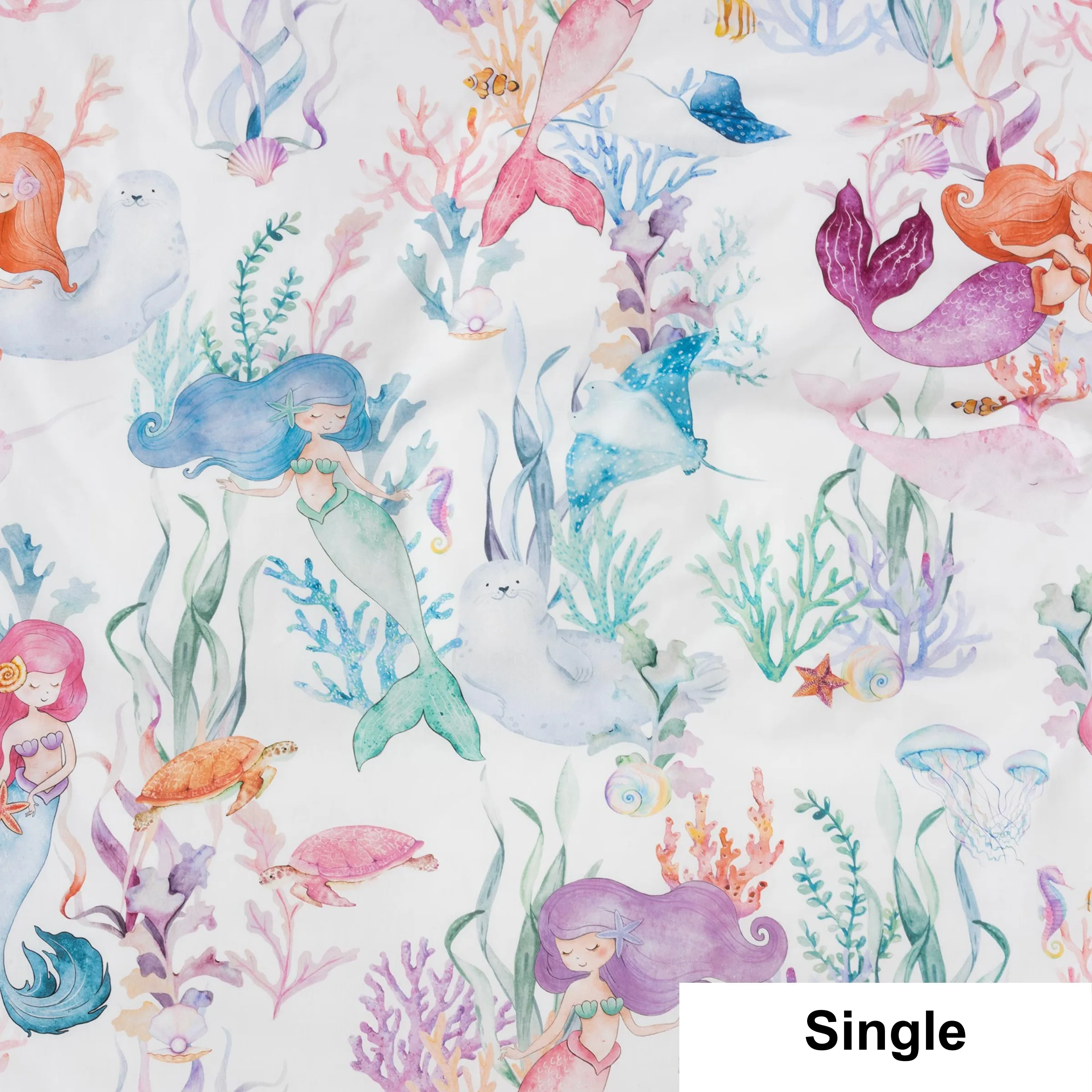 SQUIGGLES Mermaid Lagoon Duvet Cover Set, Multi, Single
