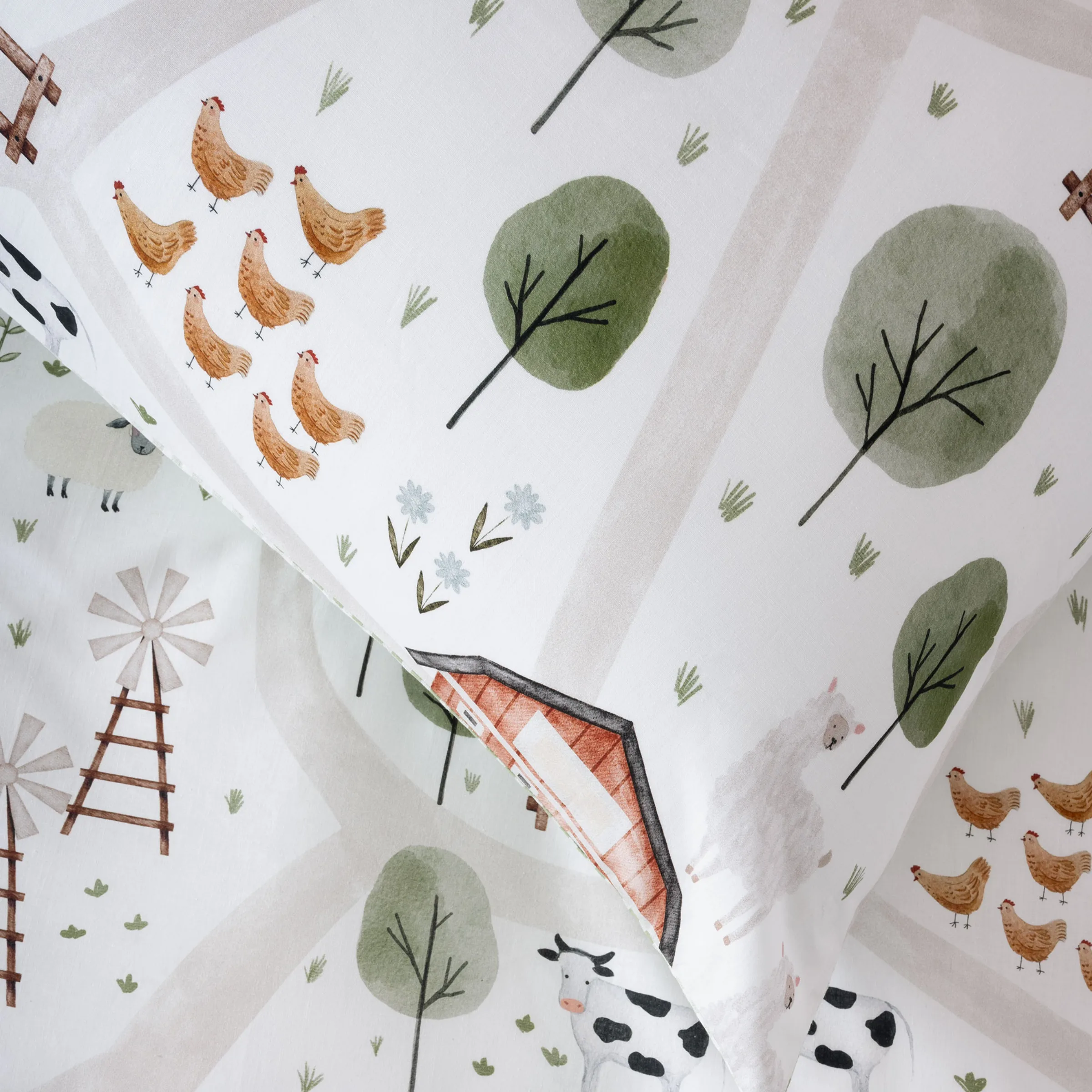 SQUIGGLES On The Farm Duvet Cover Set, White, Single