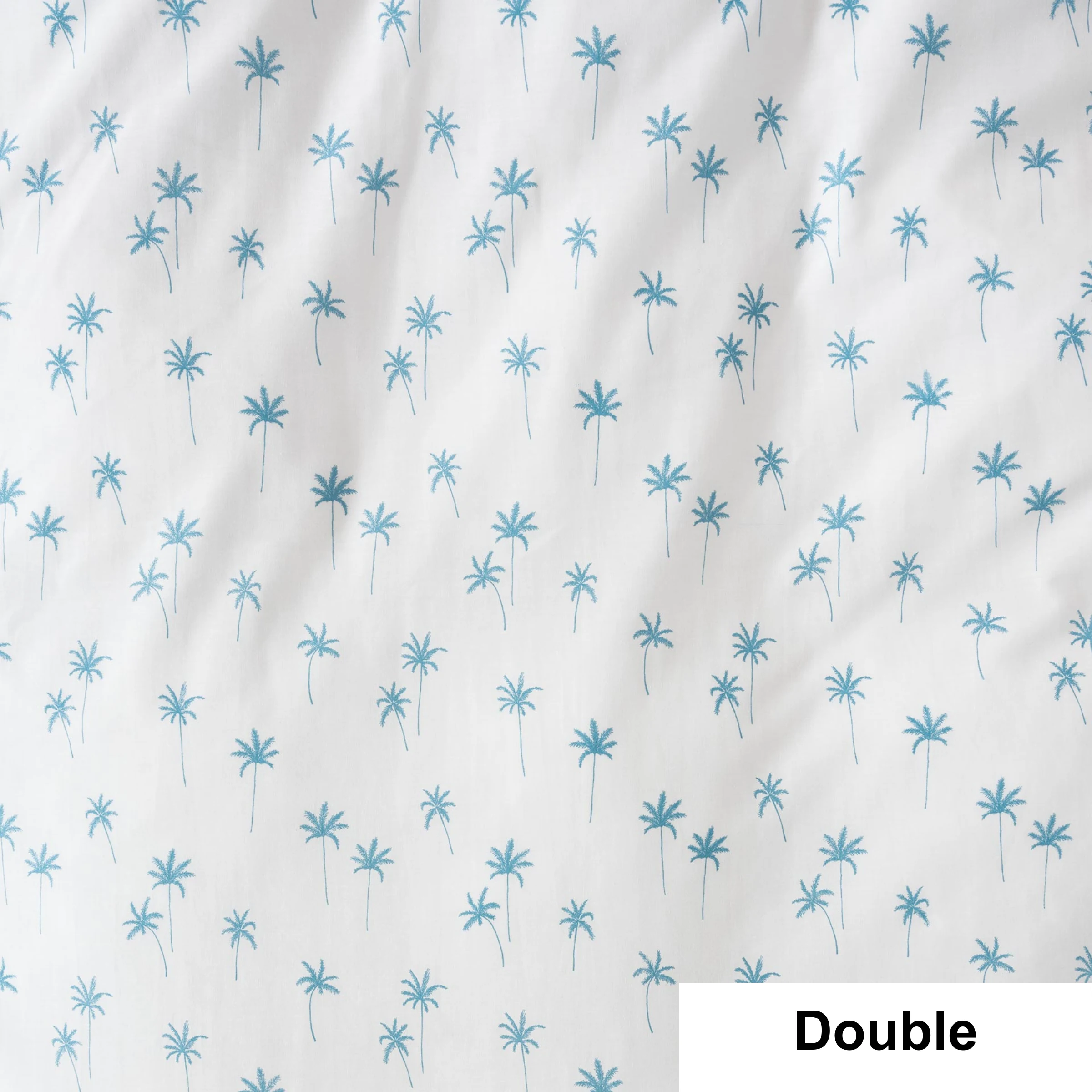 SQUIGGLES Palms Fitted Sheet Set, Teal, Double