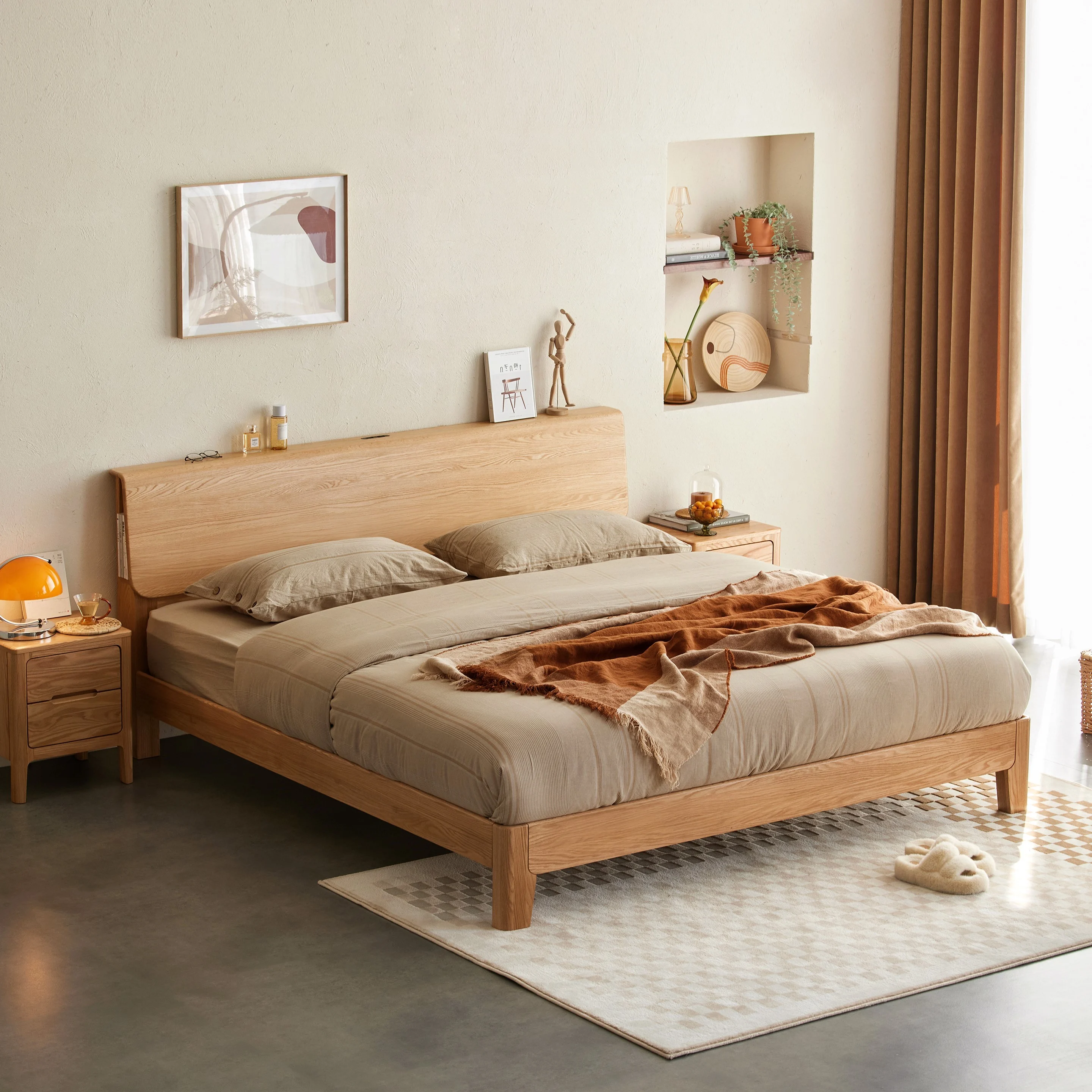 Solidwood Bailey Super King Bed Frame, Low Profile, Oak