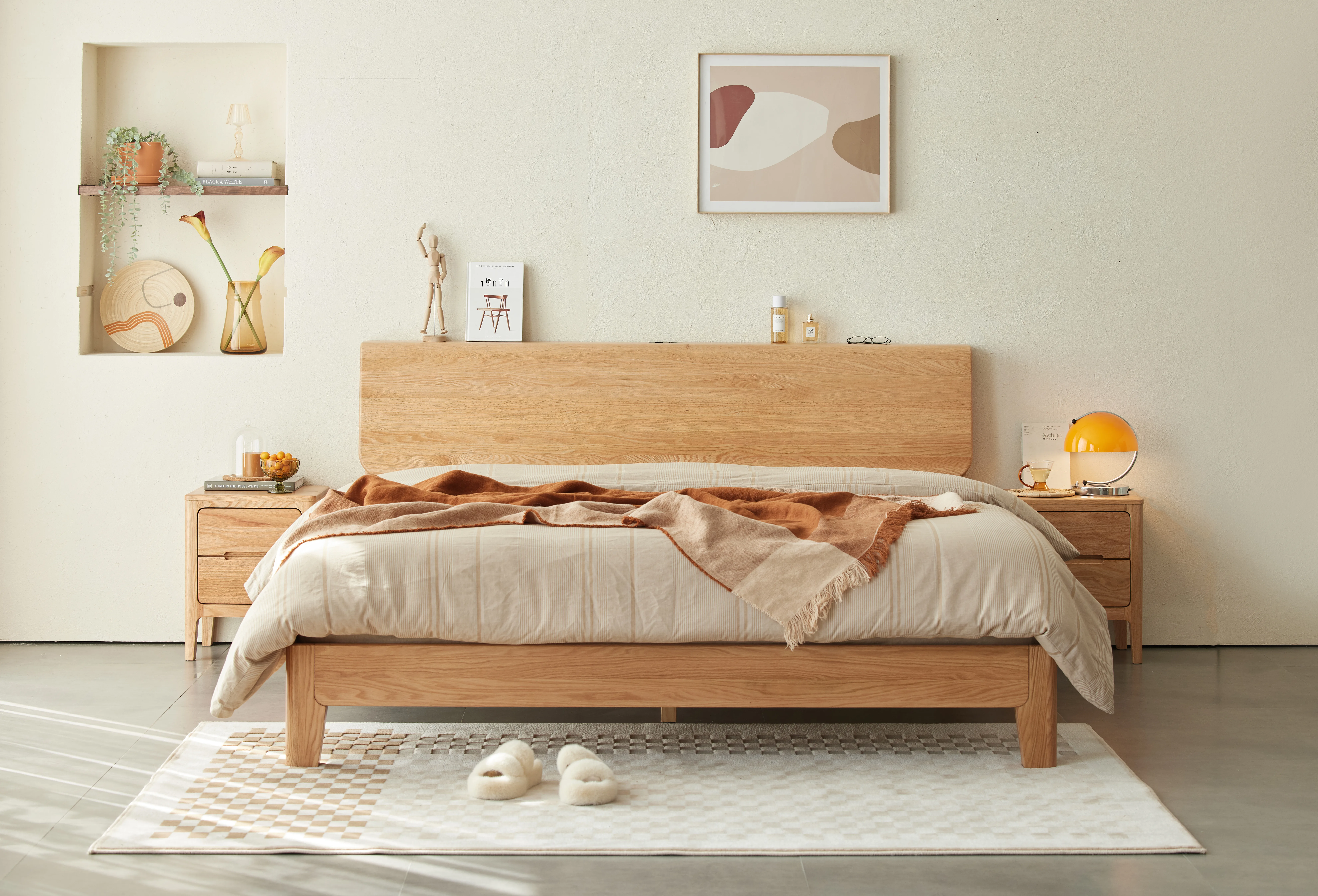 Solidwood Bailey Super King Bed Frame, Low Profile, Oak