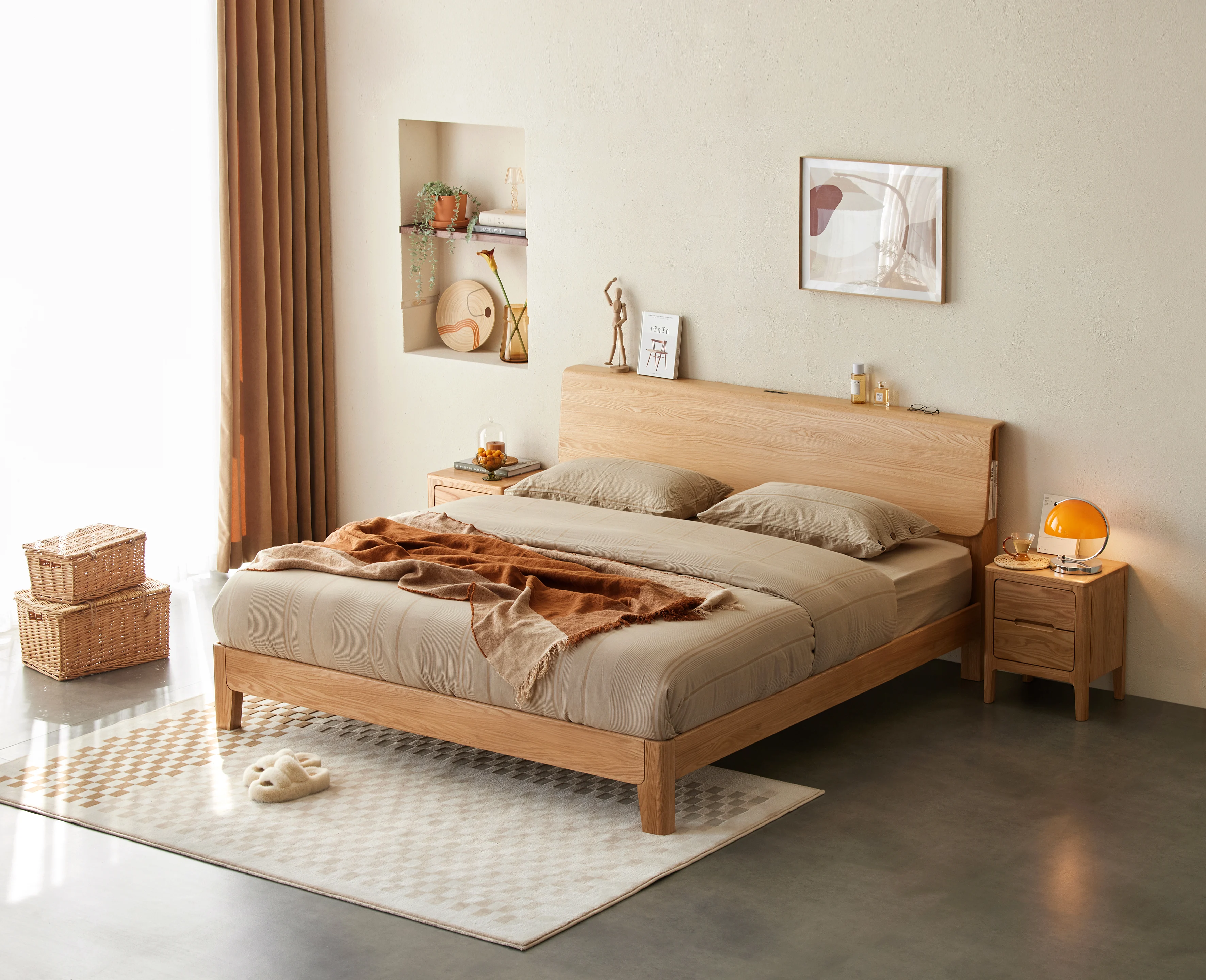 Solidwood Bailey Super King Bed Frame, Low Profile, Oak
