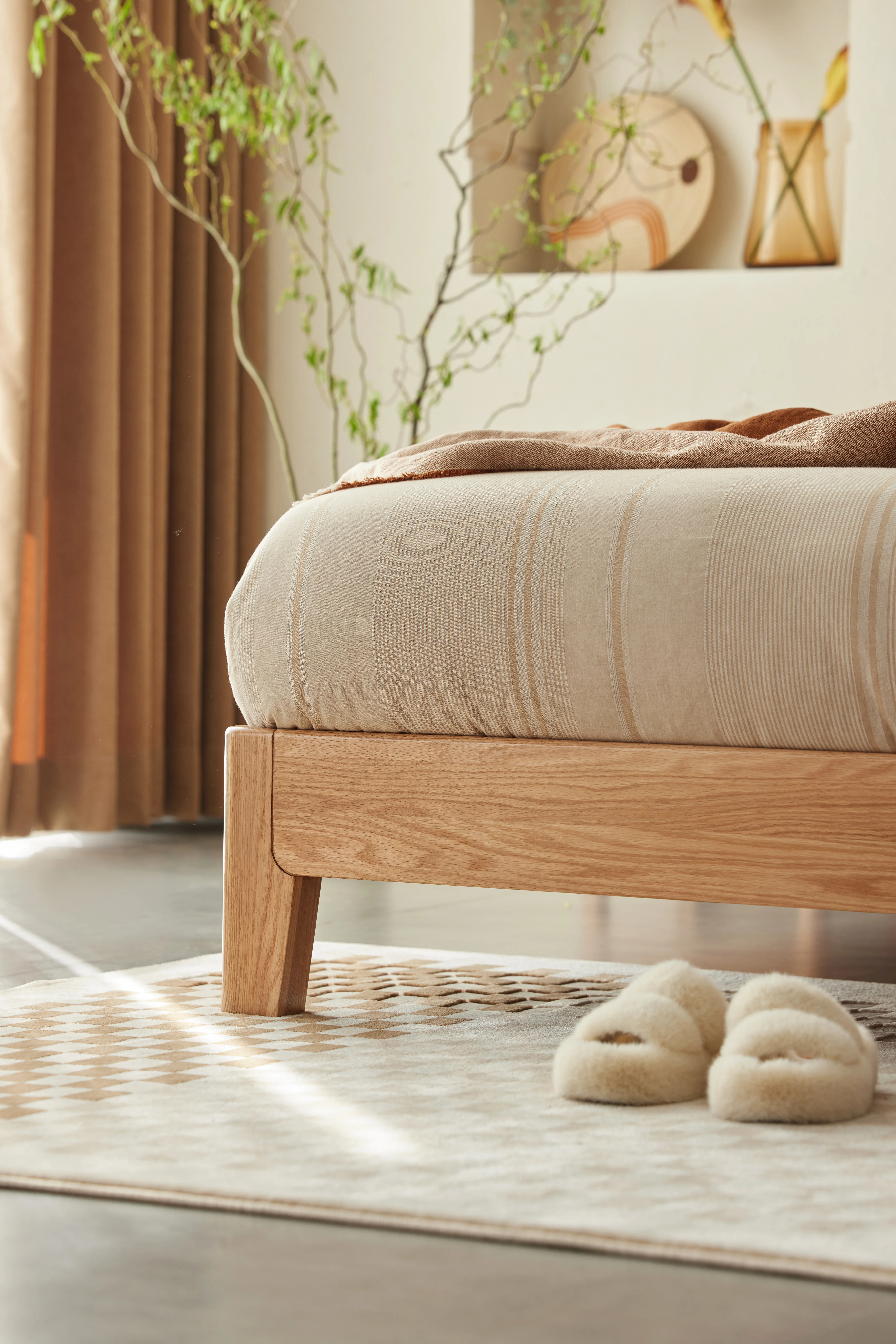 Solidwood Bailey Super King Bed Frame, Low Profile, Oak