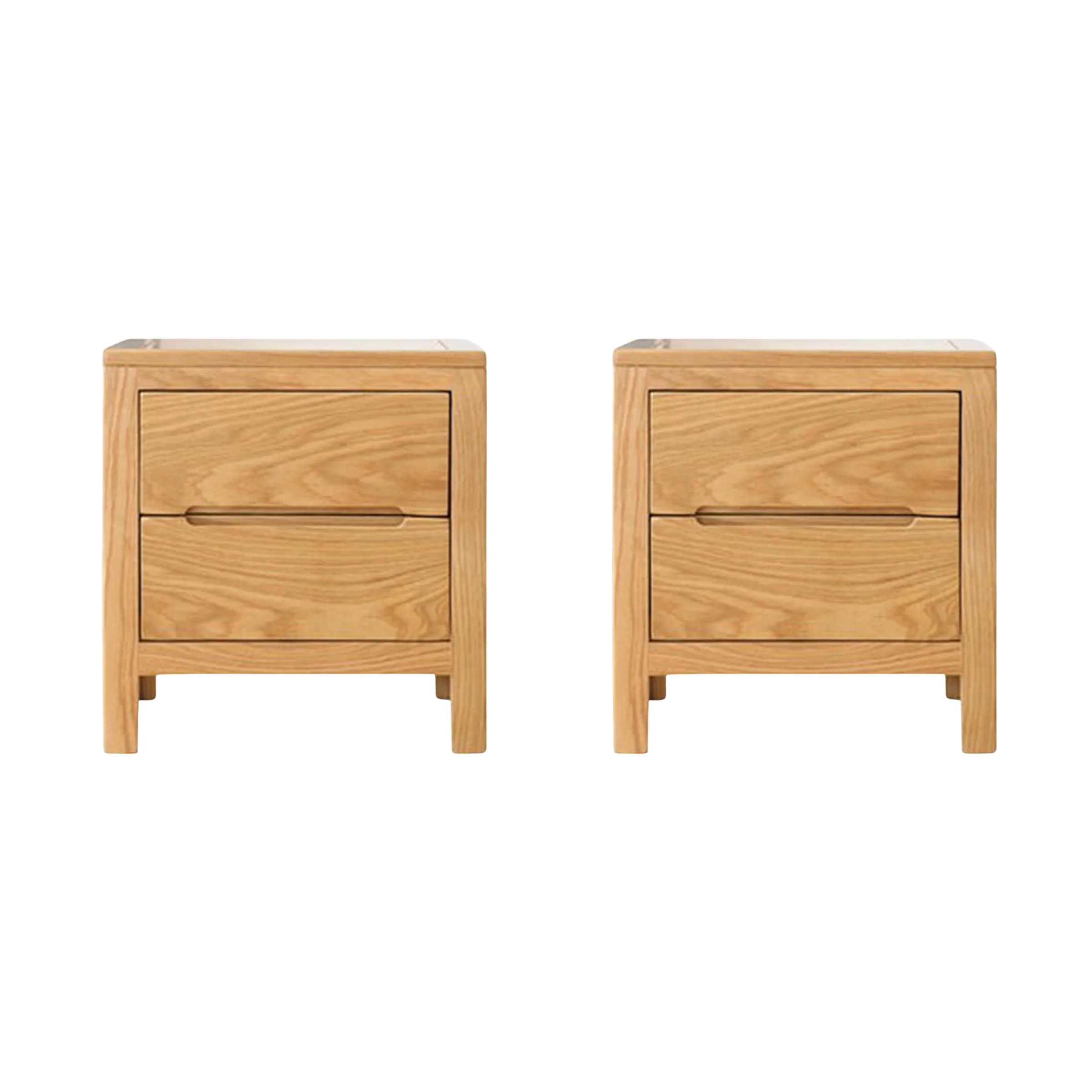 Solidwood Edinburgh 2PCS Bedside Table Set, Oak