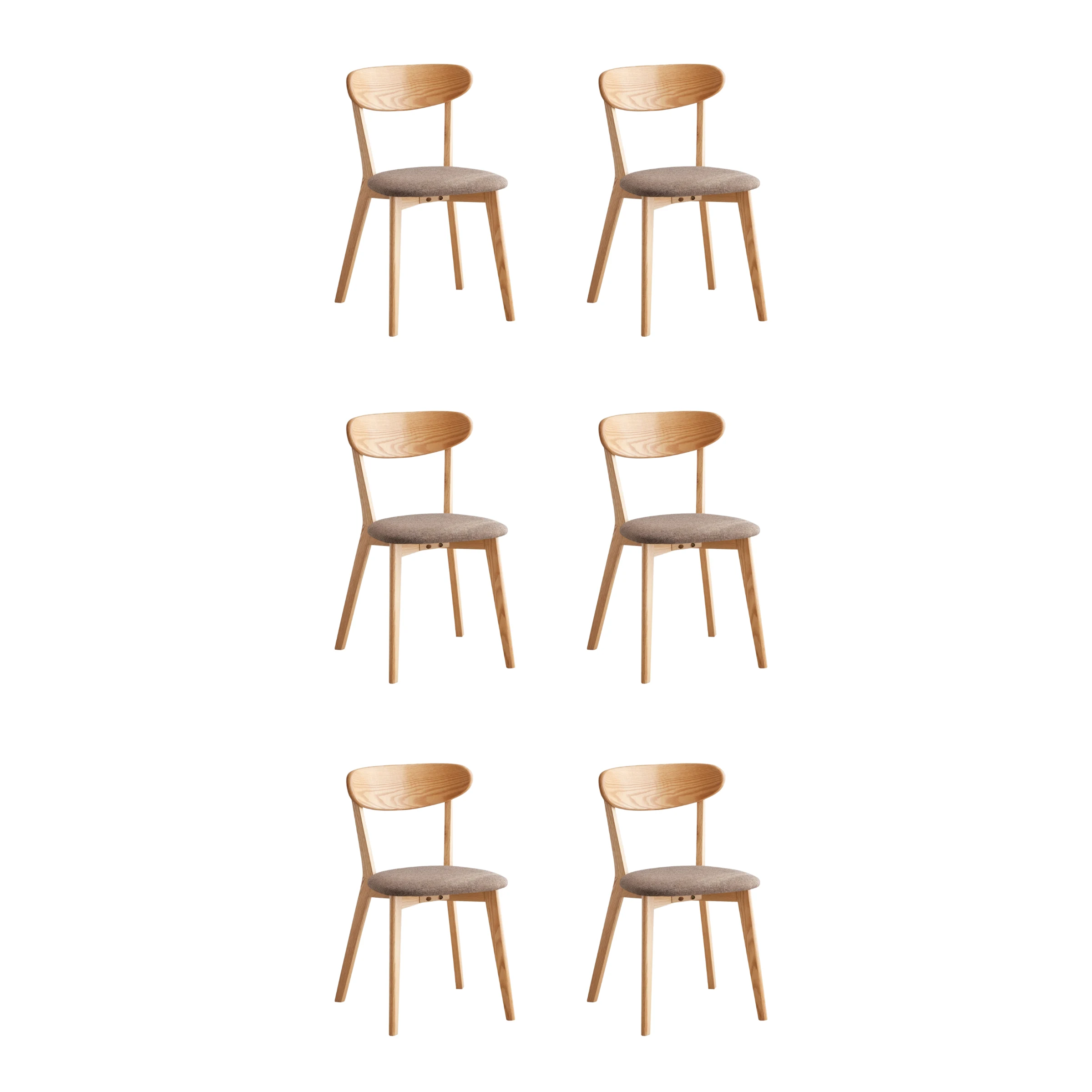 Solidwood Fuji 6PCS Dining Chair Set