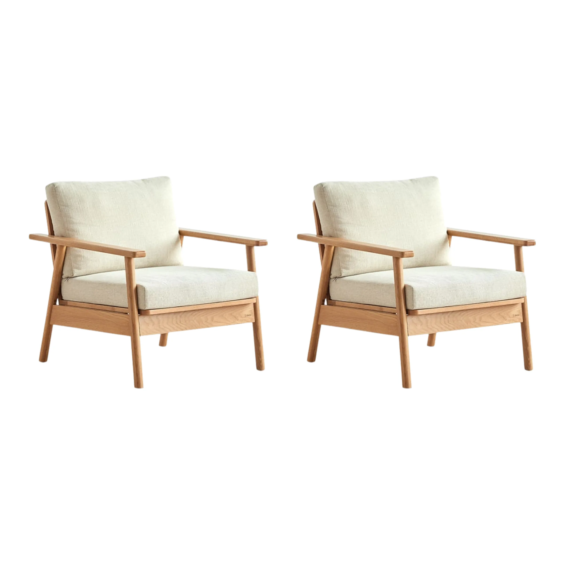 Solidwood Seattle 2PCS Armchair Set, Oak