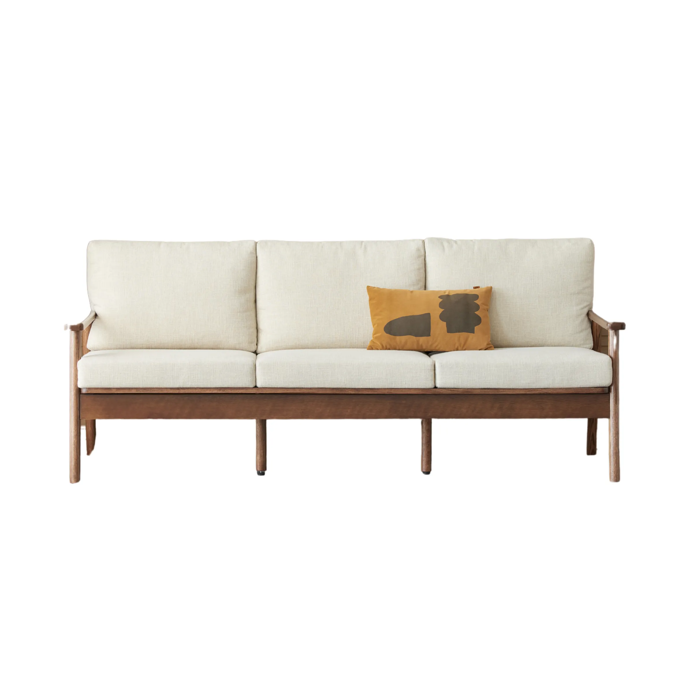 Solidwood Seattle 2PCS Sofa Set, 3+1 Seater, Dark Wood